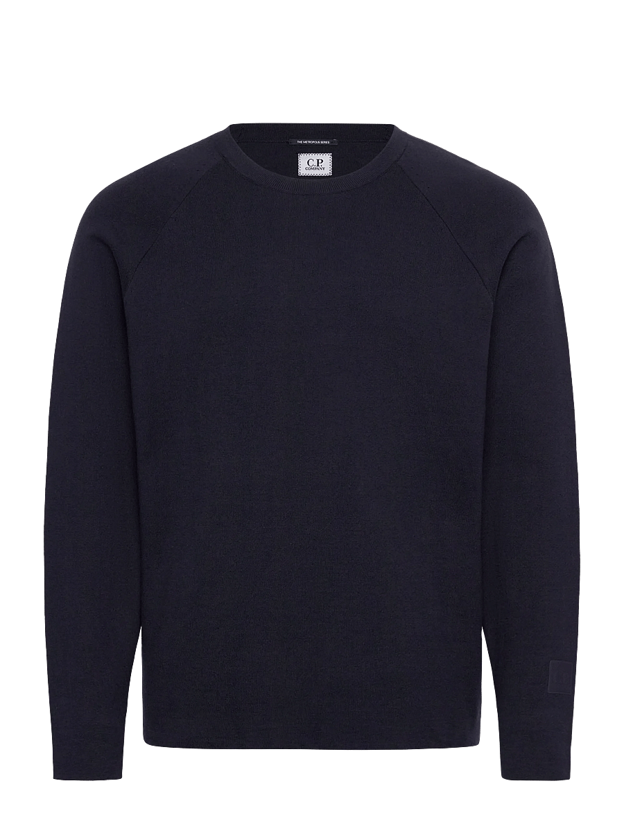 C.P. Company - Metropolis Series Cotton Double Crew Neck Knit - rundhalsad - sky captain - 0