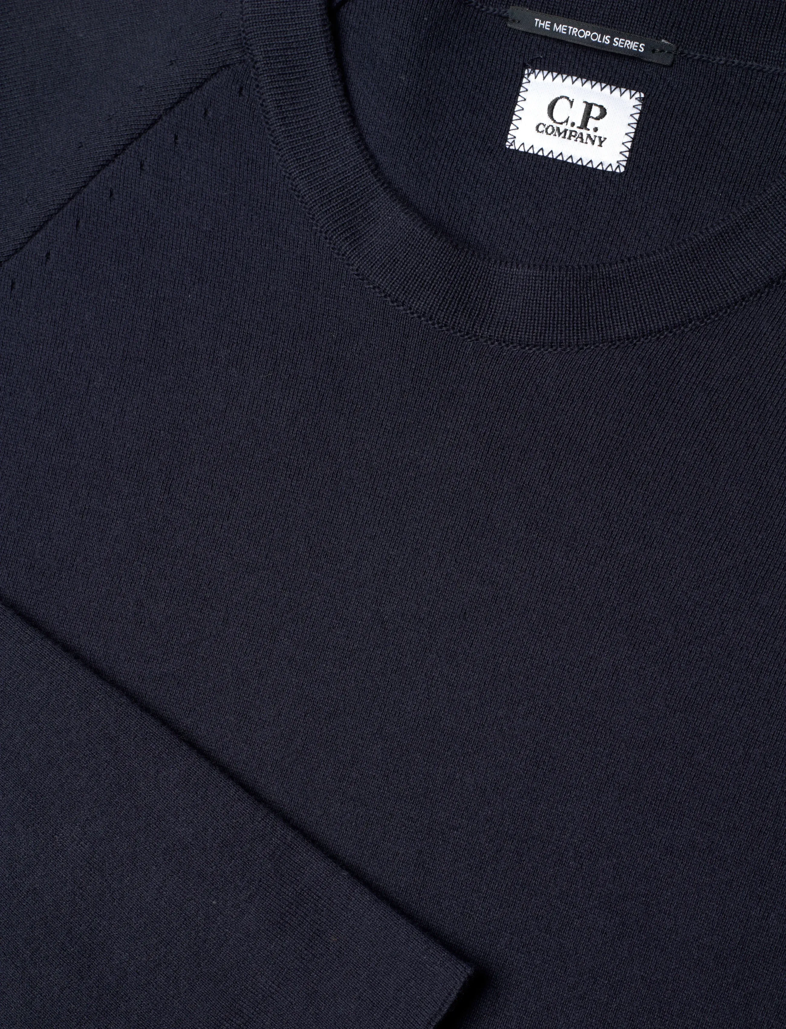 C.P. Company - Metropolis Series Cotton Double Crew Neck Knit - Ümmarguse kaelusega kudumid - sky captain - 2