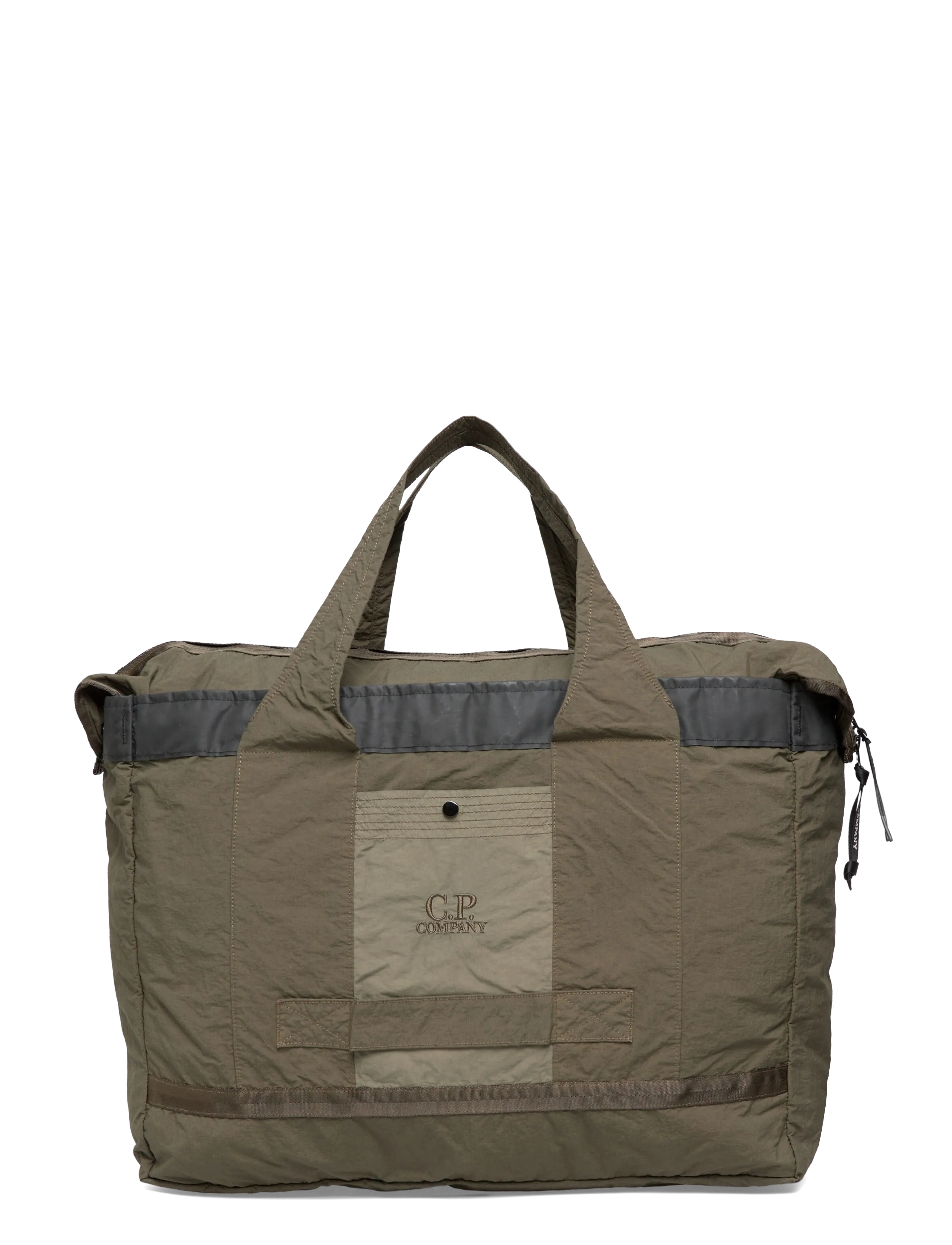 C.P. Company Plain Paper Touch Duffel Bag, One Size, Khaki green, Weekend Bags > Duffel Bags, Herre
