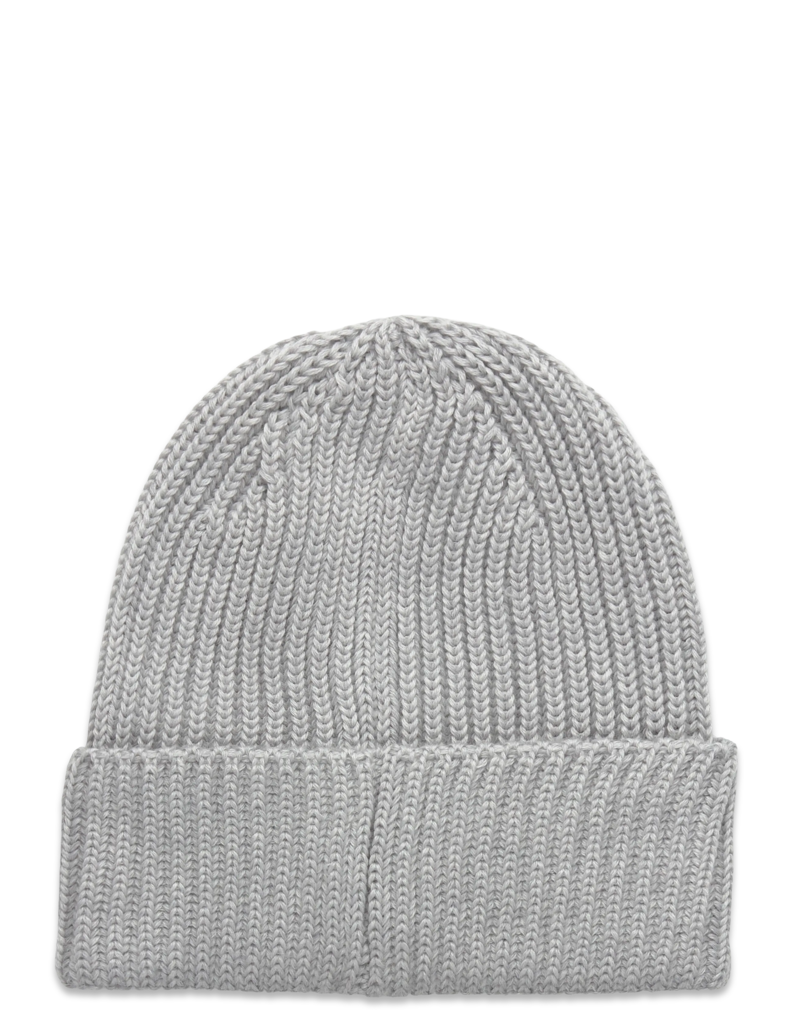 C.P. Company - Logo Ribbed Beanie (Merino) - shop by style - moon melange - 1