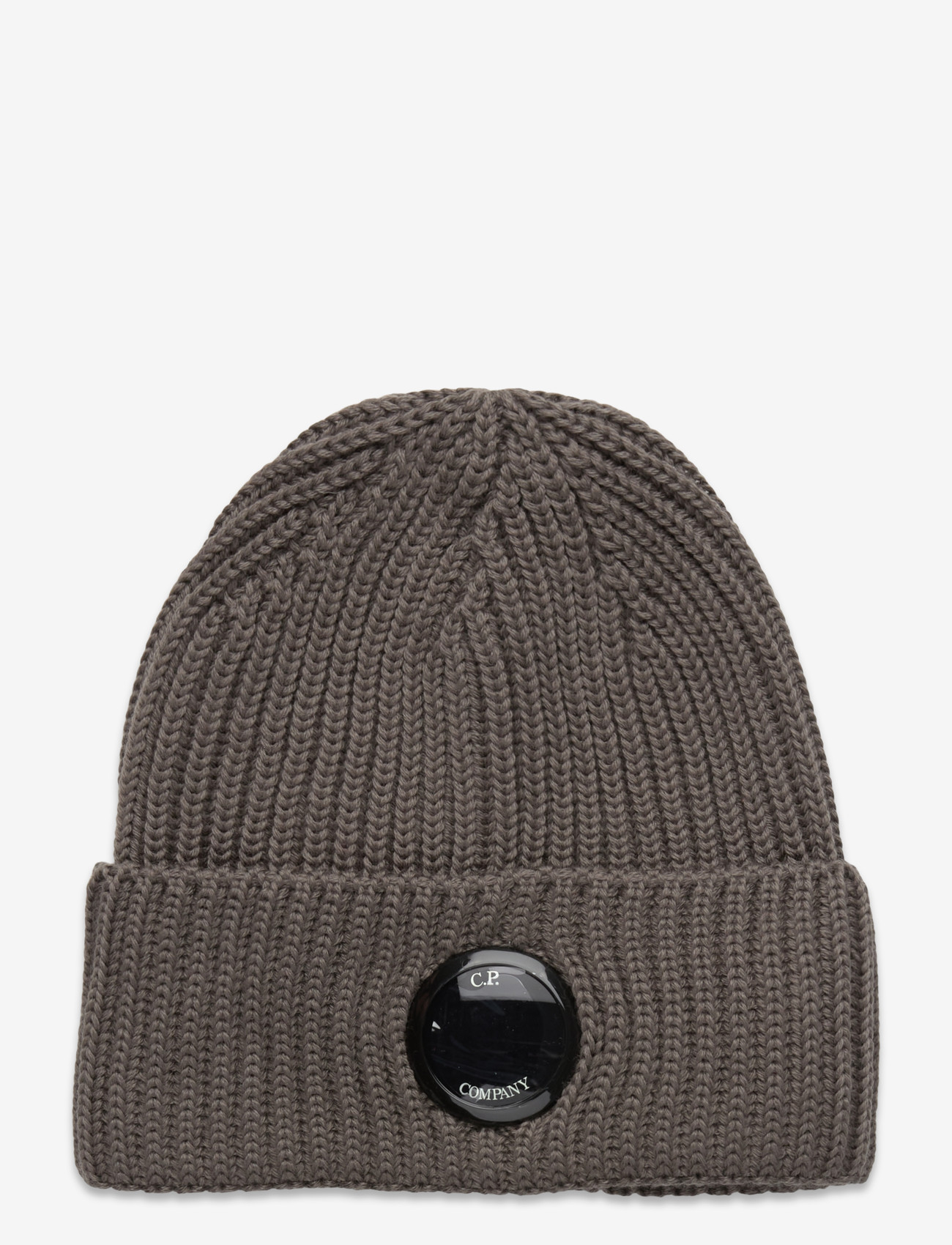 C.P. Company - Logo Ribbed Beanie (Merino) - mütsid ja nokkmütsid - walnut - 0