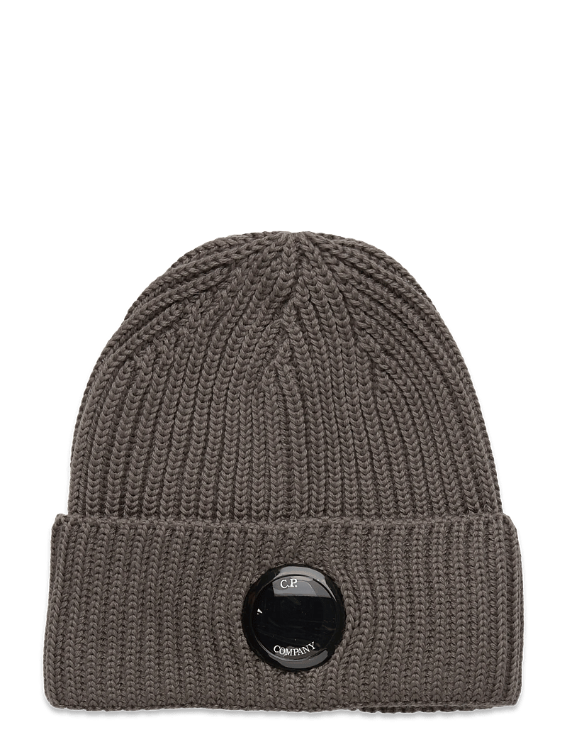 C.P. Company - Logo Ribbed Beanie (Merino) - mütsid ja nokkmütsid - walnut - 0