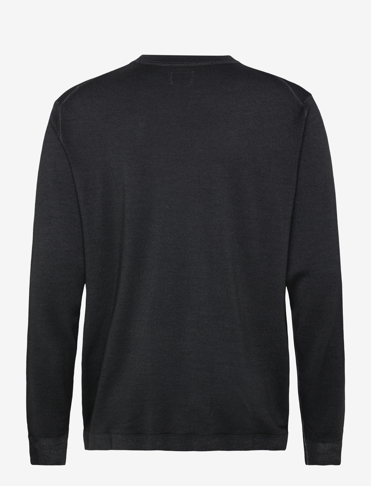 C.P. Company - Merino Wool Fast Dyed Crew Neck Logo Knit - rund hals - black - 1