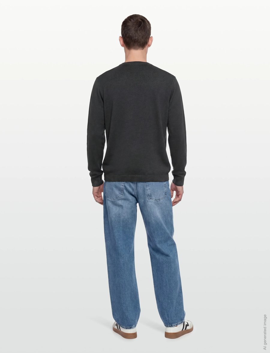 C.P. Company - Merino Wool Fast Dyed Crew Neck Logo Knit - rundhals - black - 4