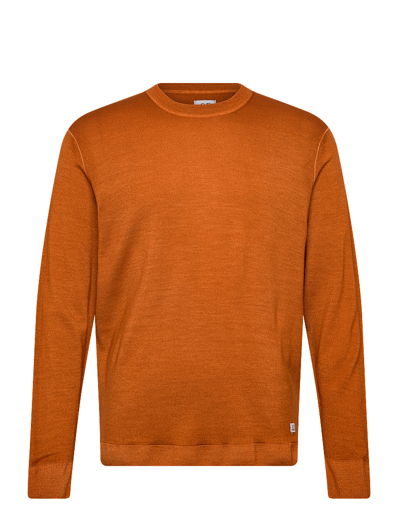 C.P. Company - Merino Wool Fast Dyed Crew Neck Logo Knit - Ümmarguse kaelusega kudumid - bombay brown - 0