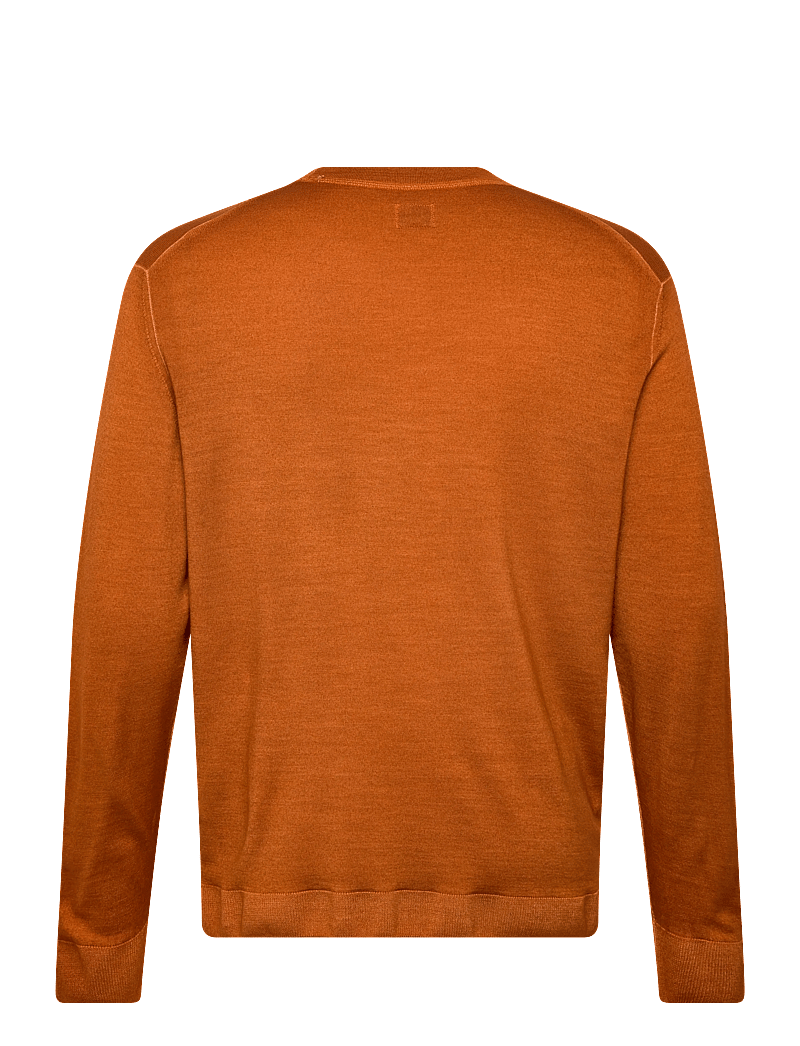 C.P. Company - Merino Wool Fast Dyed Crew Neck Logo Knit - Ümmarguse kaelusega kudumid - bombay brown - 1