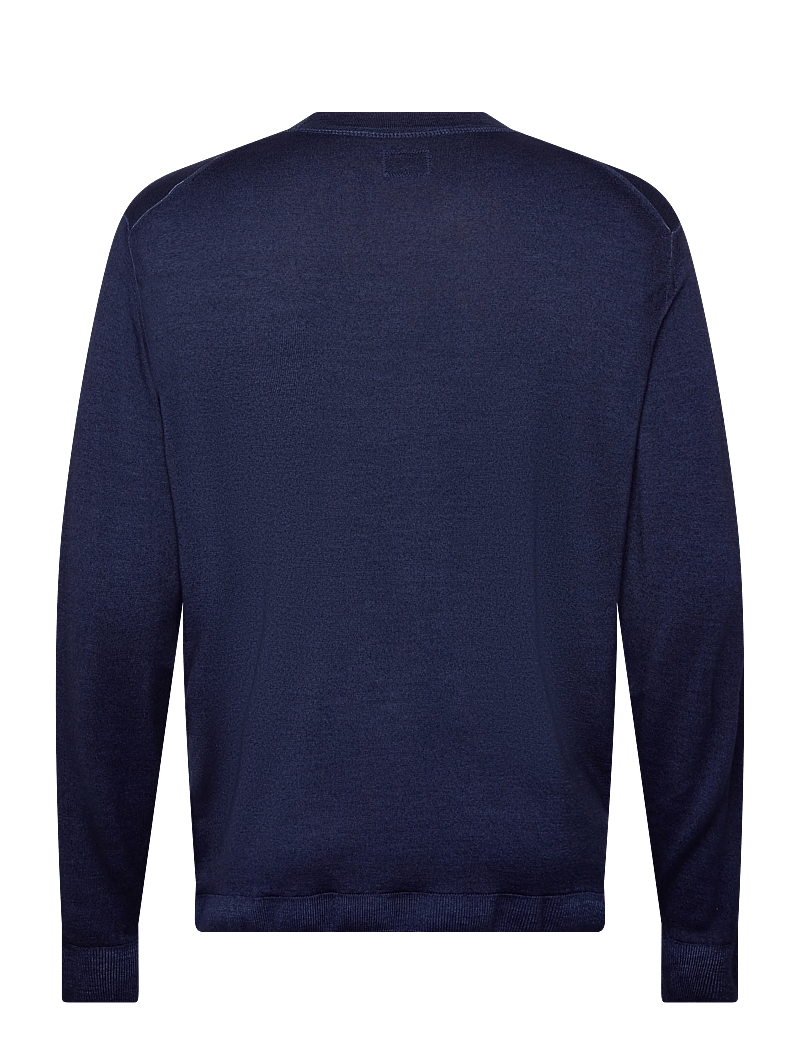 C.P. Company - Merino Wool Fast Dyed Crew Neck Logo Knit - rund hals - estate blue - 1