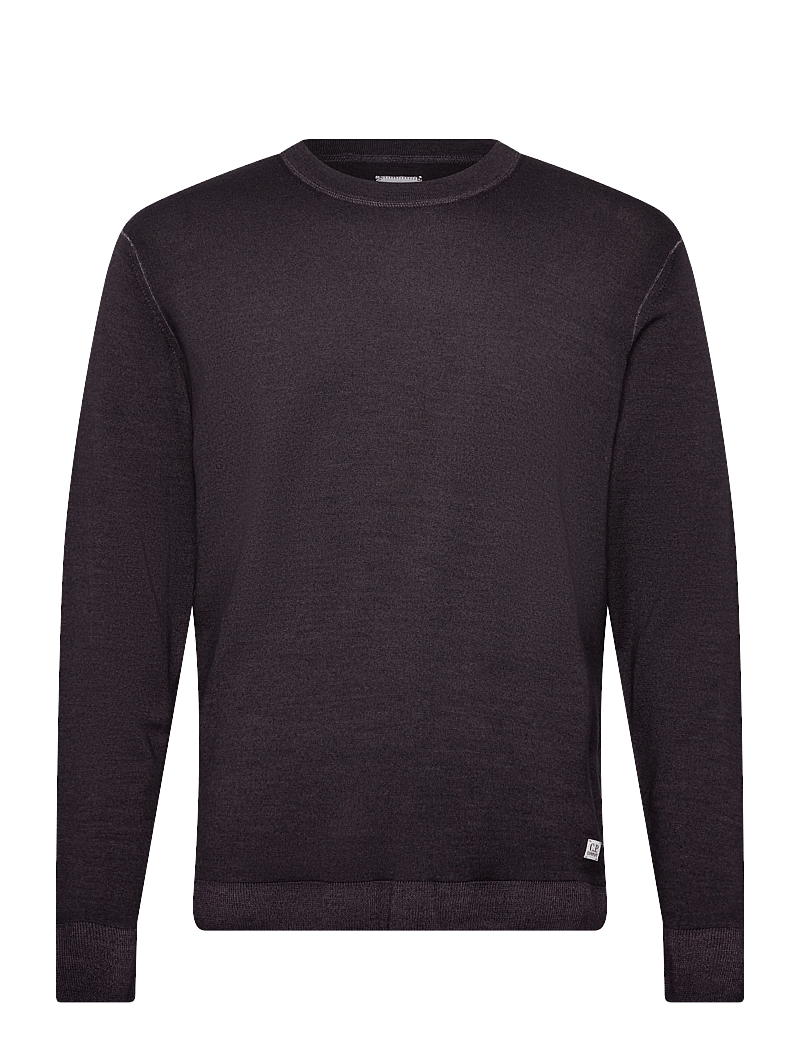 C.P. Company - Merino Wool Fast Dyed Crew Neck Logo Knit - rundhalsad - nightshade - 0