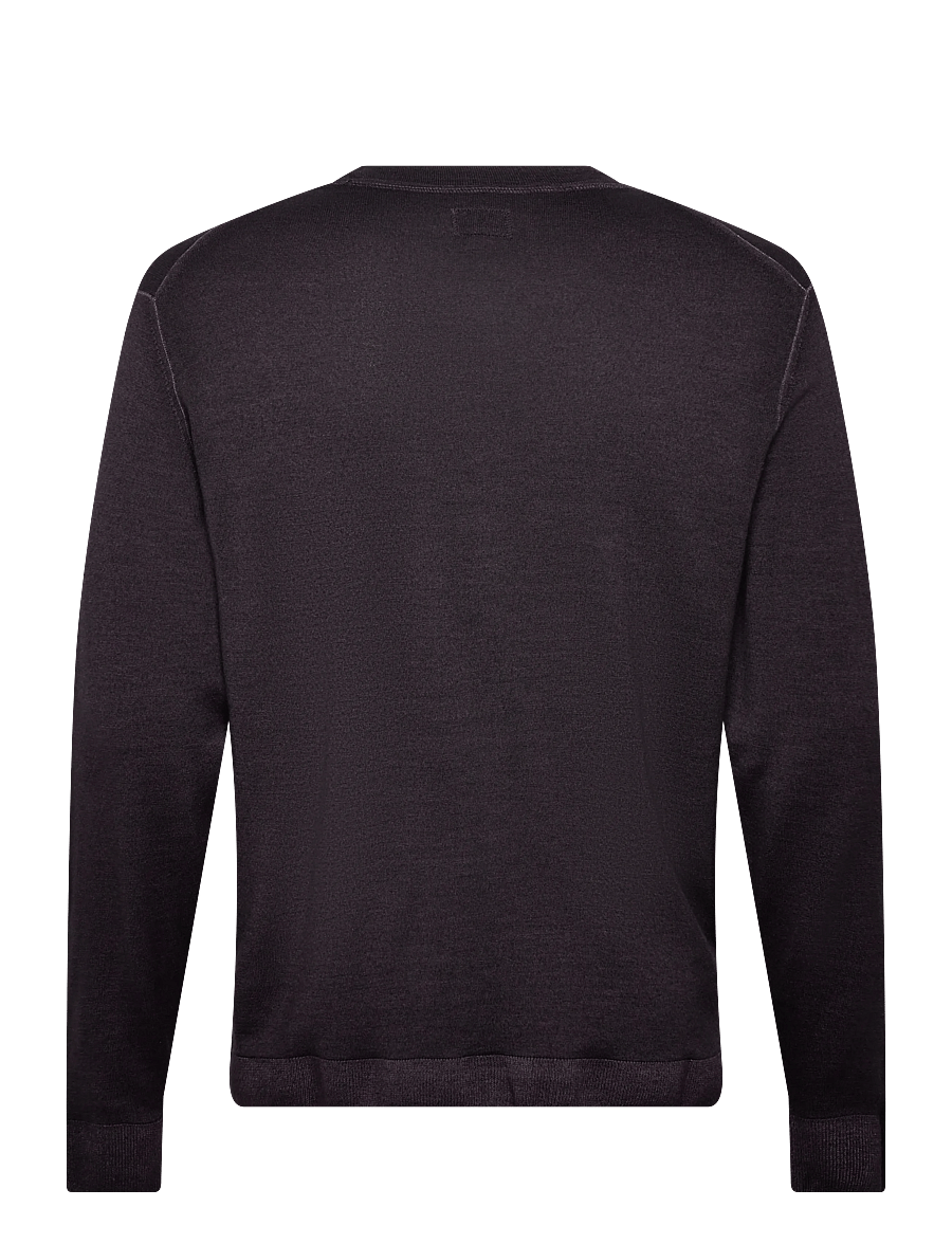 C.P. Company - Merino Wool Fast Dyed Crew Neck Logo Knit - rundhals - nightshade - 1