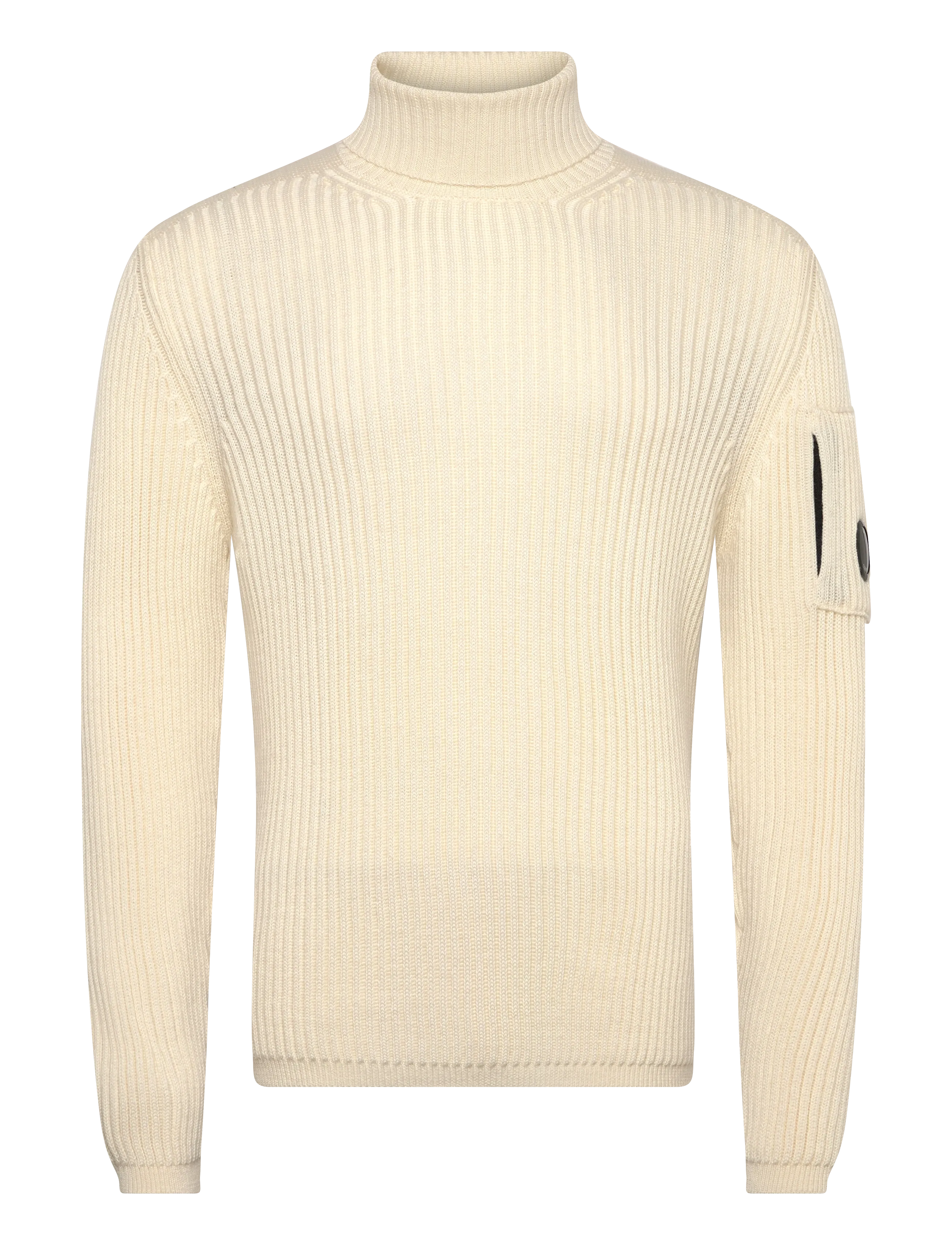 C.P. Company Re-Wool Turtleneck Sweater, 3XL, Knitwear, Weiß - Turtlenecks, Männerswear