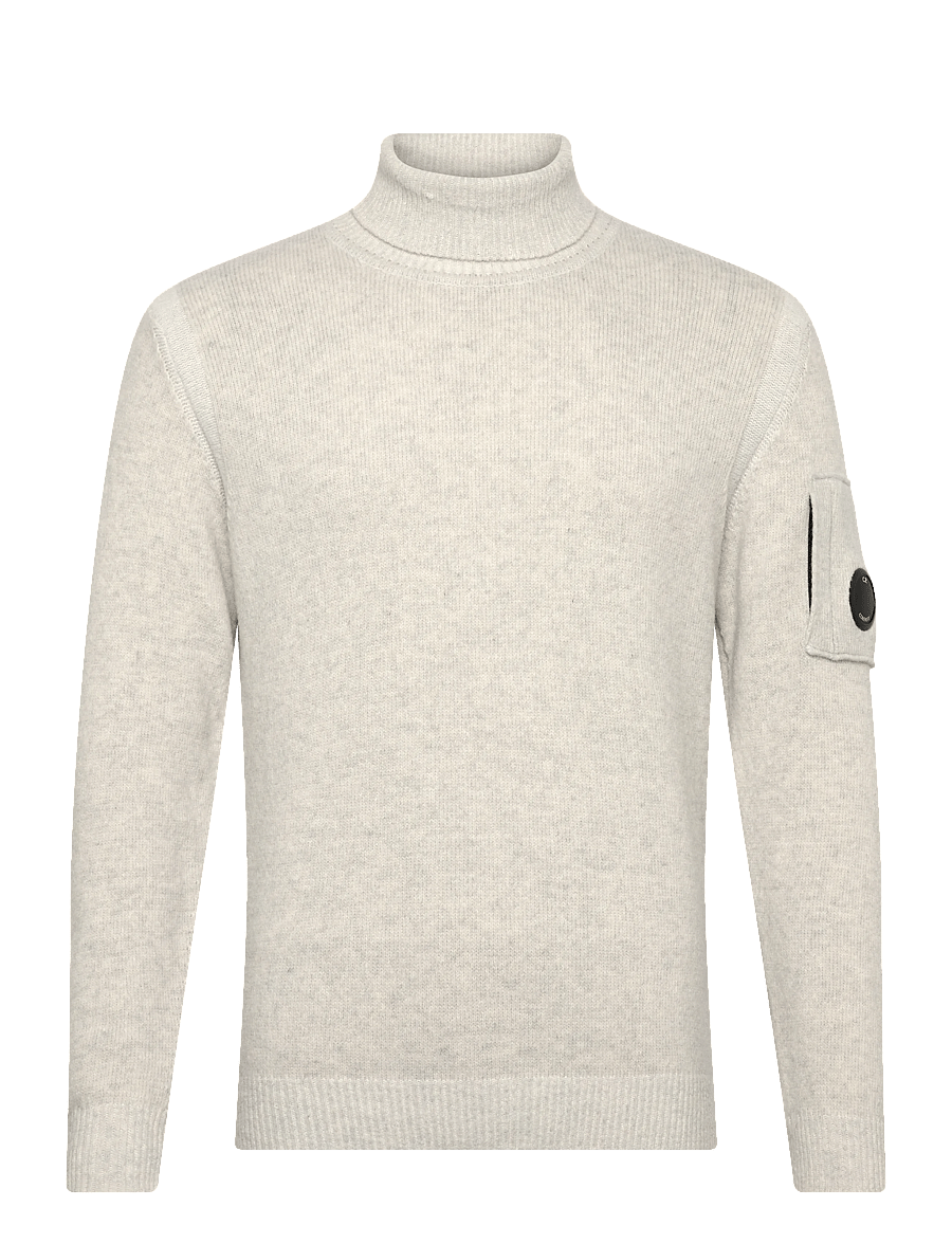 C.P. Company - Lens-Detail Sweater - turtlenecks - white melange - 0