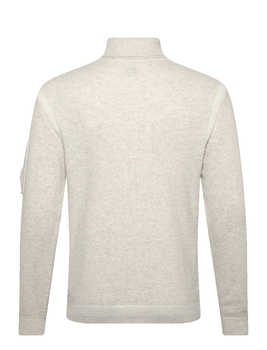 C.P. Company - Lens-Detail Sweater - turtlenecks - white melange - 1