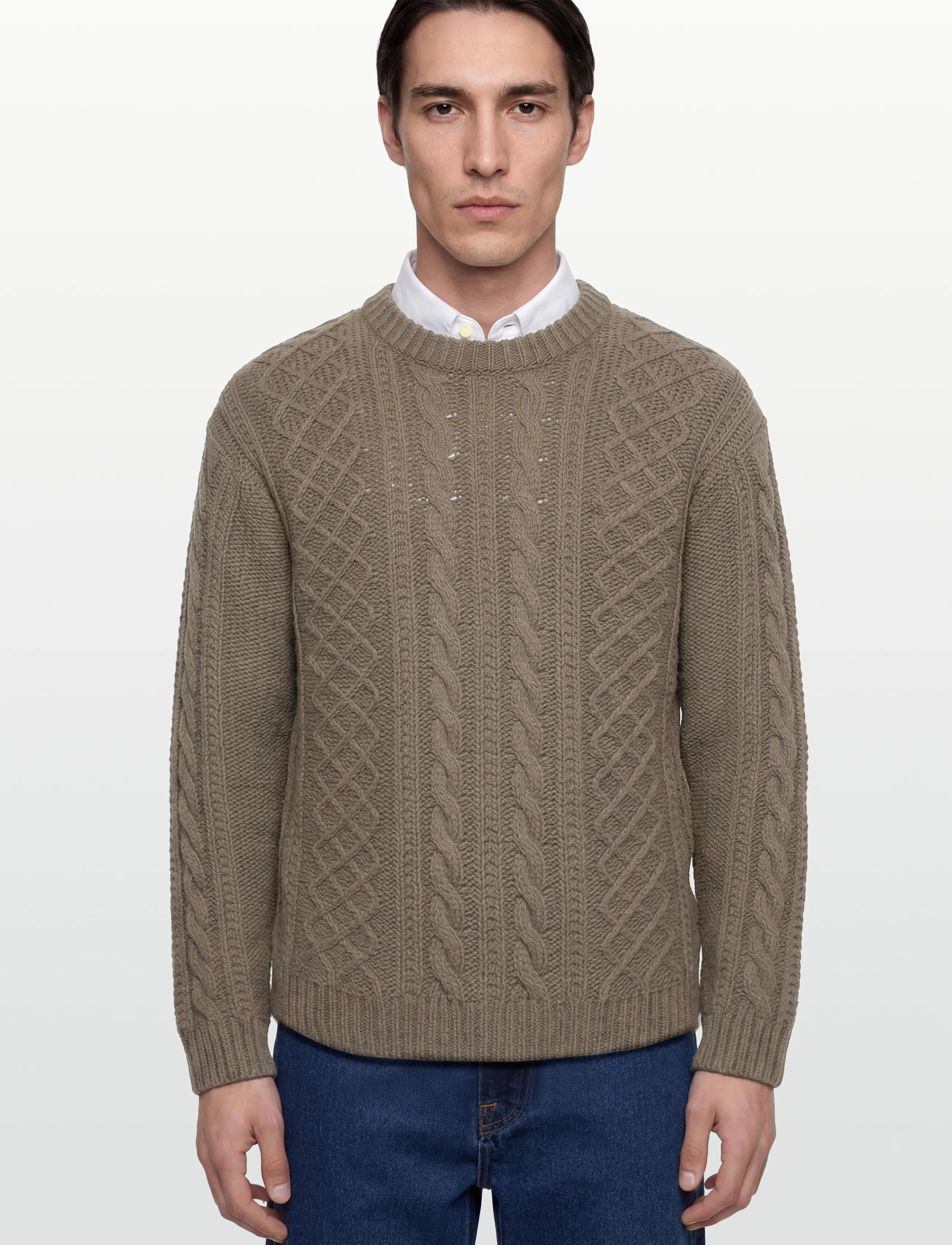 C.P. Company - Lambswool Men's Knit Sweater - rund hals - walnut - 3
