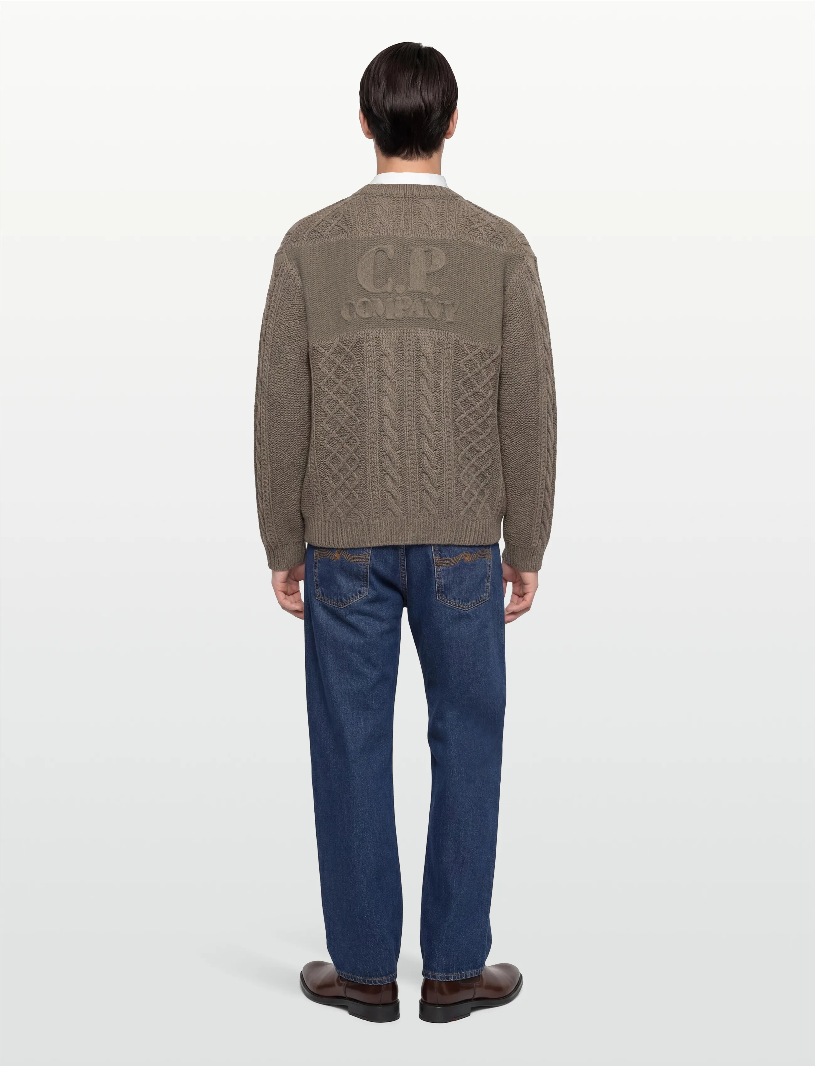 C.P. Company - Lambswool Men's Knit Sweater - rund hals - walnut - 4