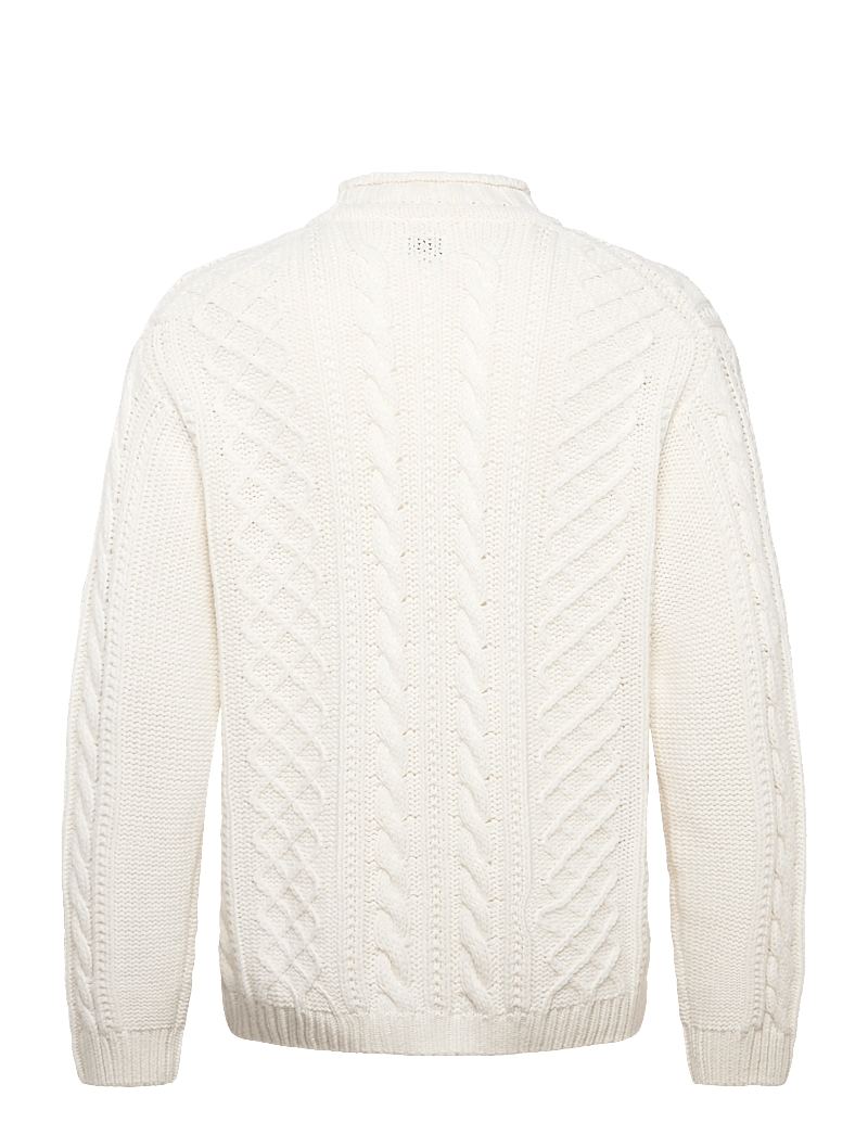 C.P. Company - Cable Knit Crew Neck Sweater - polokrage - gauze white - 1
