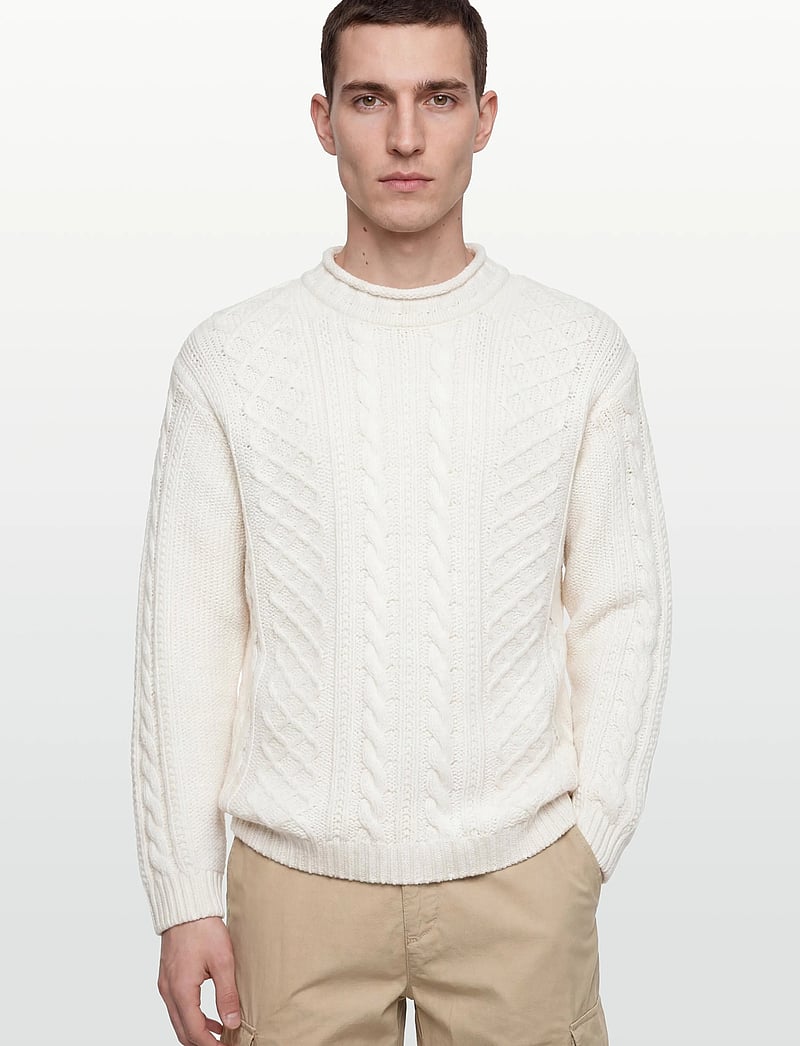 C.P. Company - Cable Knit Crew Neck Sweater - rollkragen - gauze white - 3