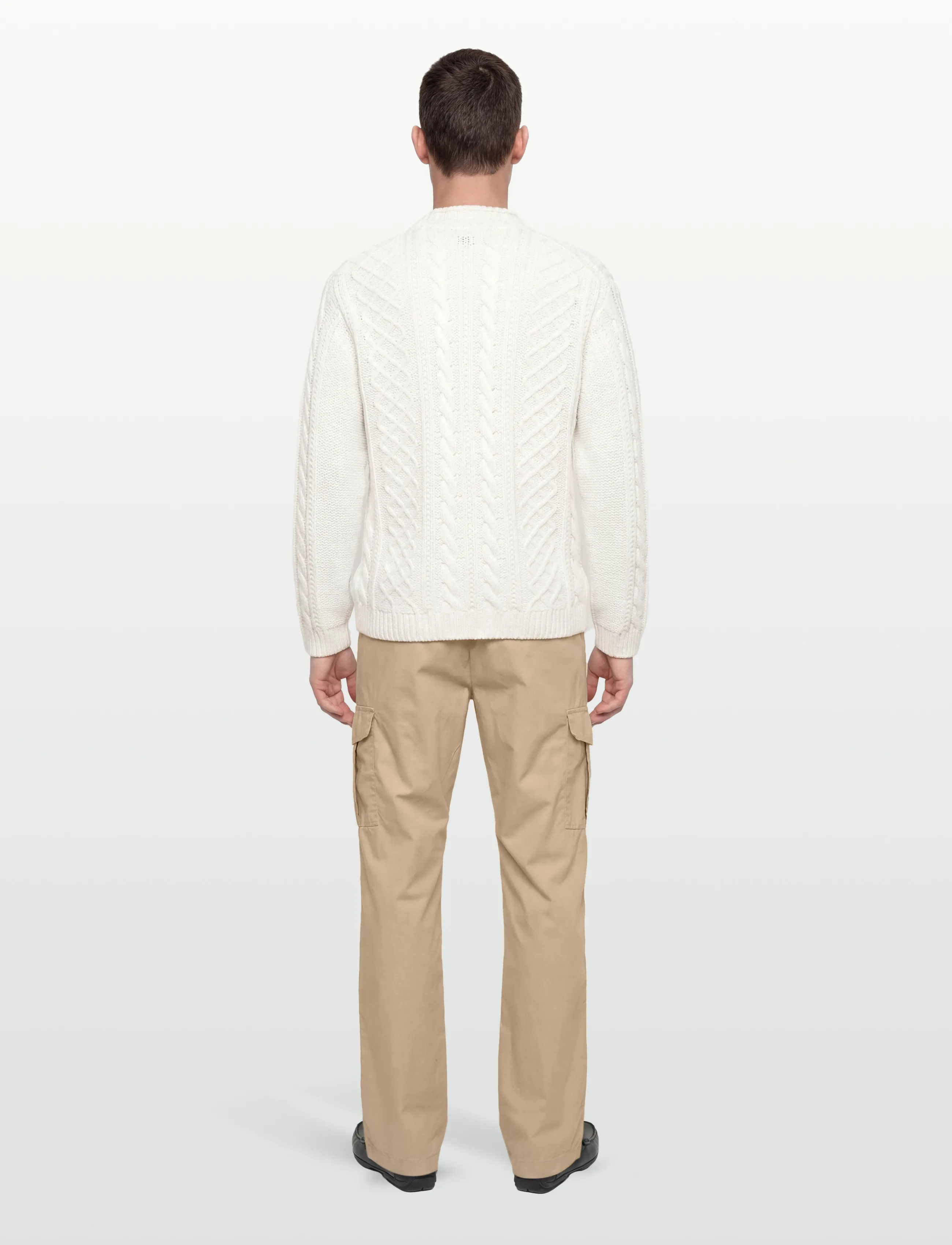 C.P. Company - Cable Knit Crew Neck Sweater - rollkragen - gauze white - 4