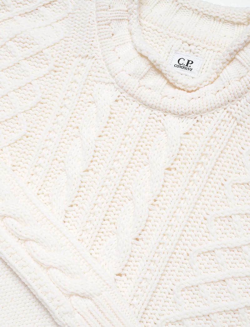 C.P. Company - Cable Knit Crew Neck Sweater - polokrage - gauze white - 2