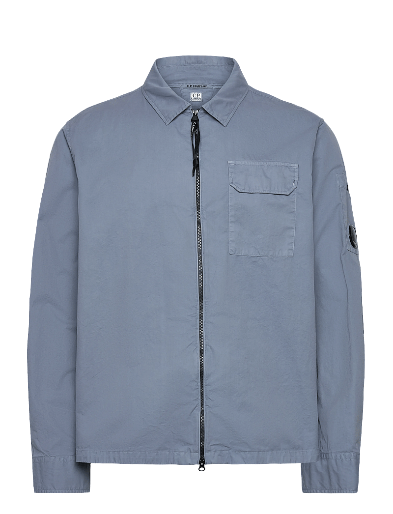 C.P. Company - ORGANIC GABARDINE ZIPPED OVERSHIRT - herbstjacken - flint stone - 0