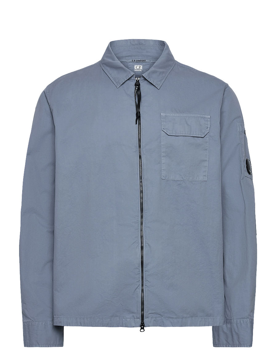 C.P. Company - ORGANIC GABARDINE ZIPPED OVERSHIRT - flint stone - 0