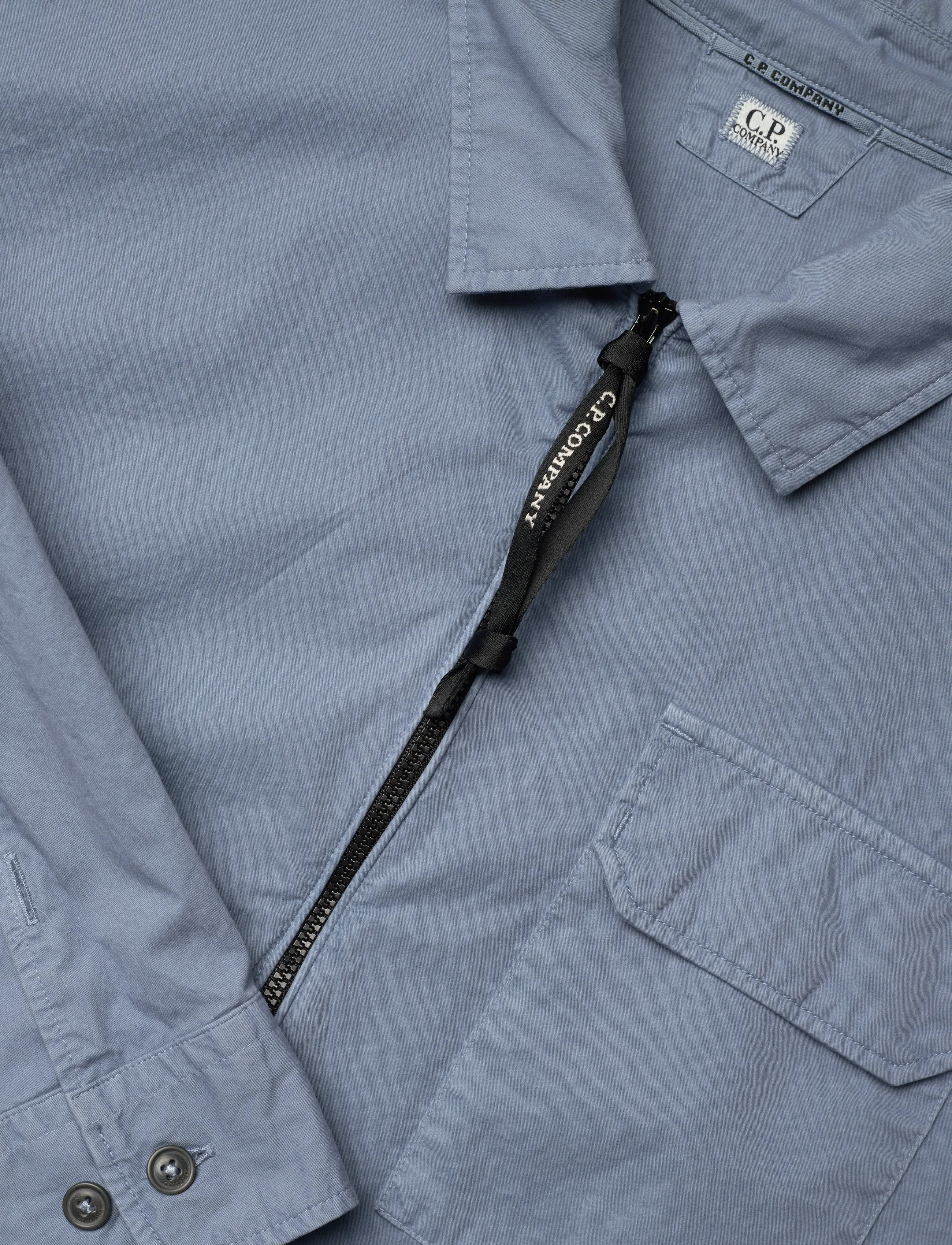 C.P. Company - ORGANIC GABARDINE ZIPPED OVERSHIRT - flint stone - 2