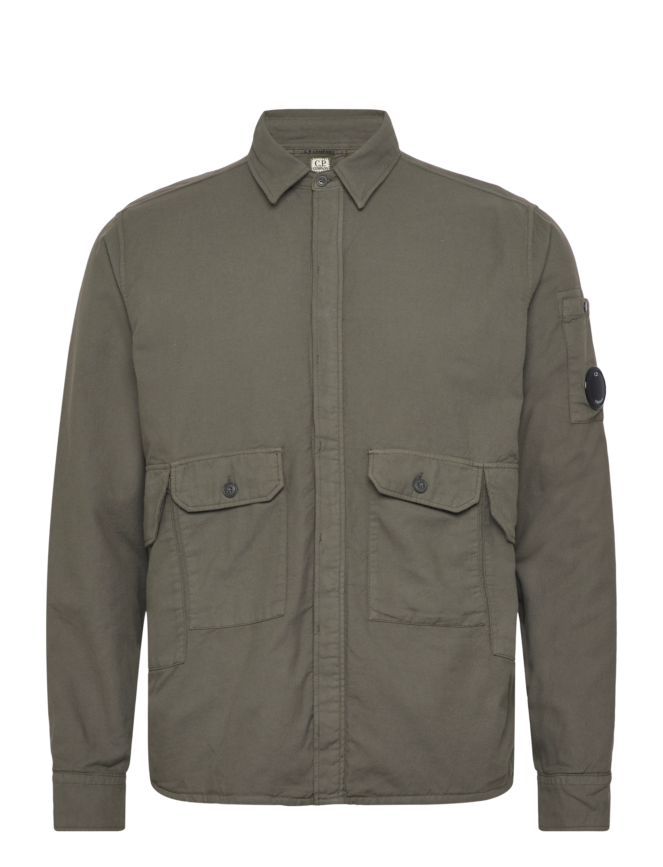 C.P. Company Overshirt Diagonal Flatt Nylon, M, Khaki green, Jakker > Lette Jakker, Herre
