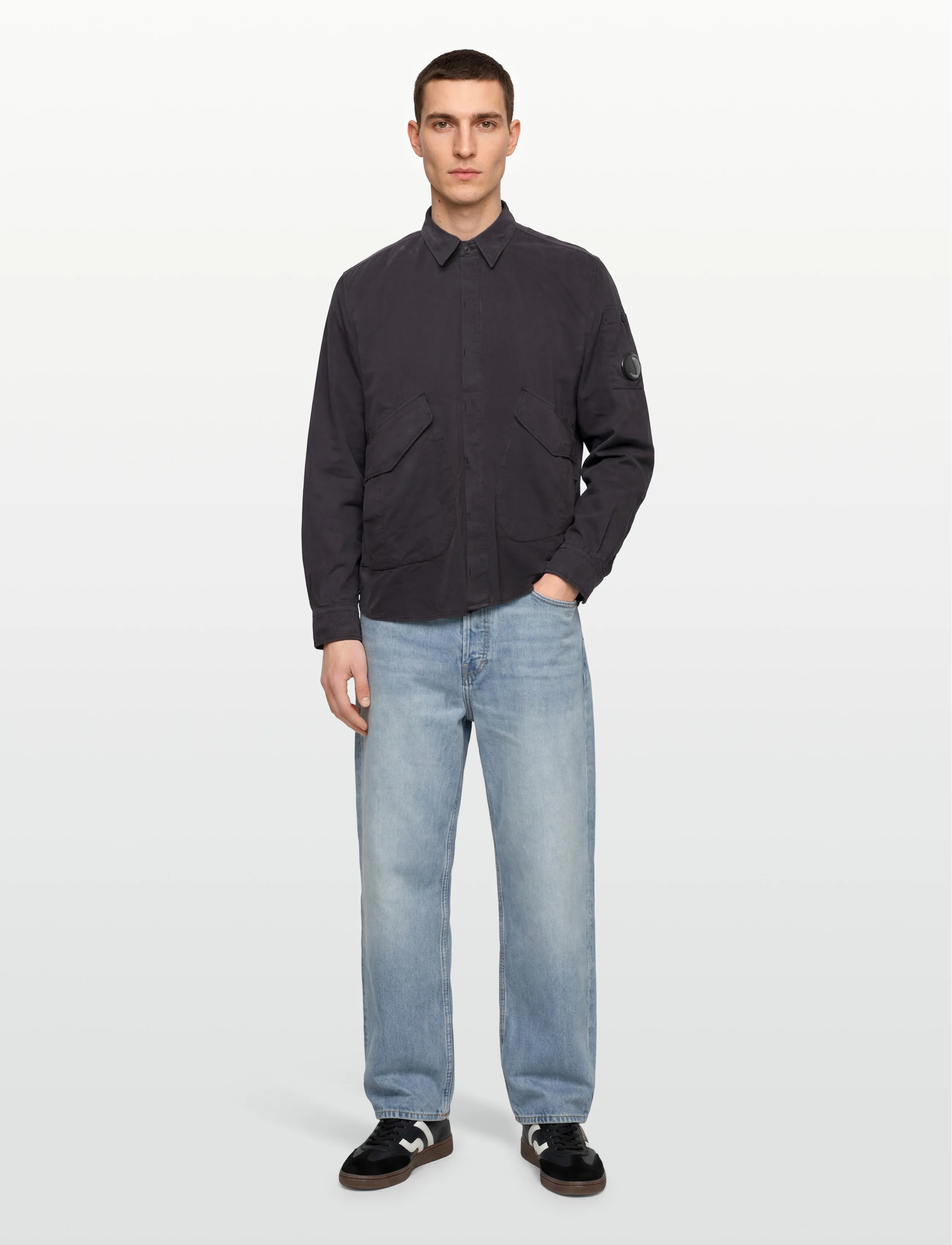 C.P. Company Microreps Diamond Peach Overshirt, XL, Black, Jakker > Lette Jakker, Herre