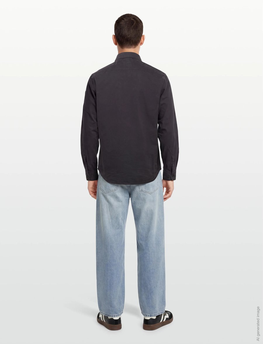 C.P. Company - Microreps Diamond Peach Overshirt - shop by style - black sand - 4