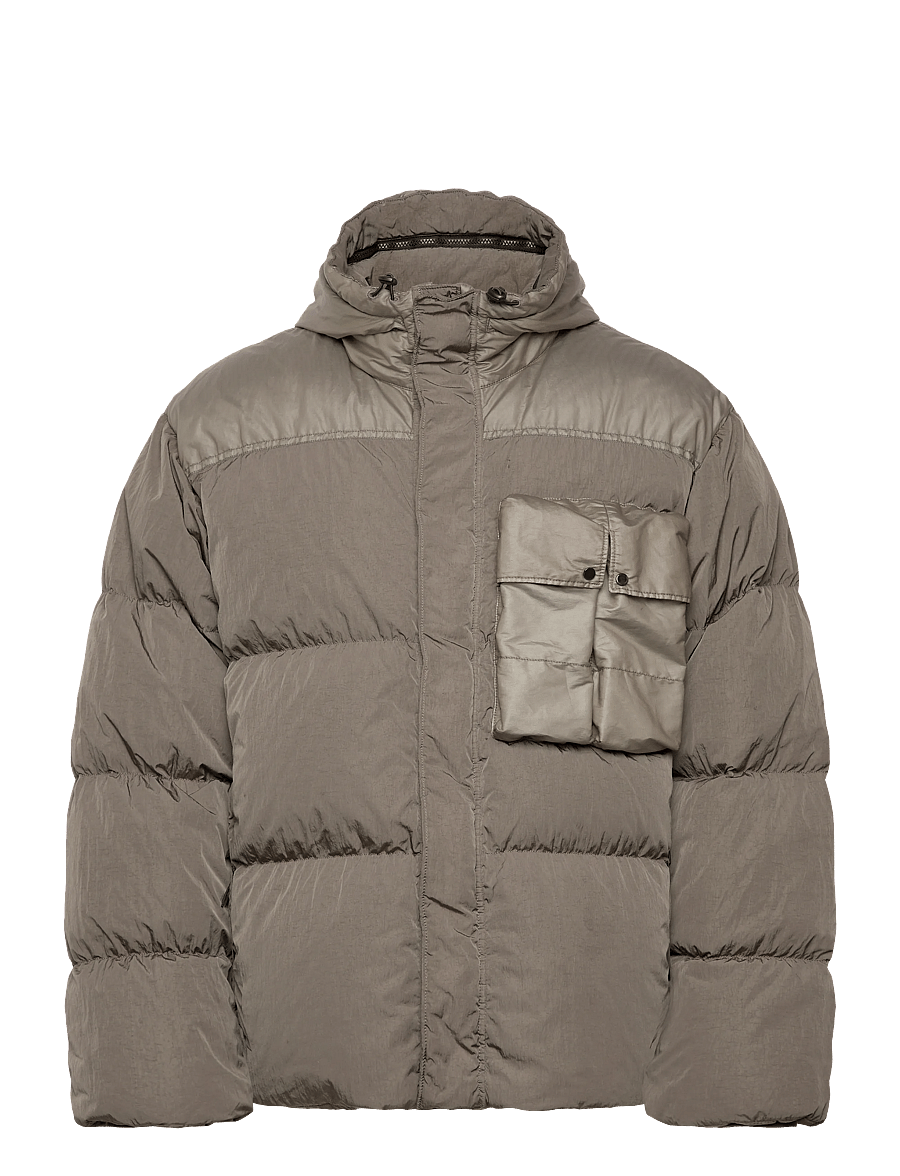 C.P. Company - CO CHROME-R MIXED GOGGLE DOWN JACKET - dunjackor - walnut - 0