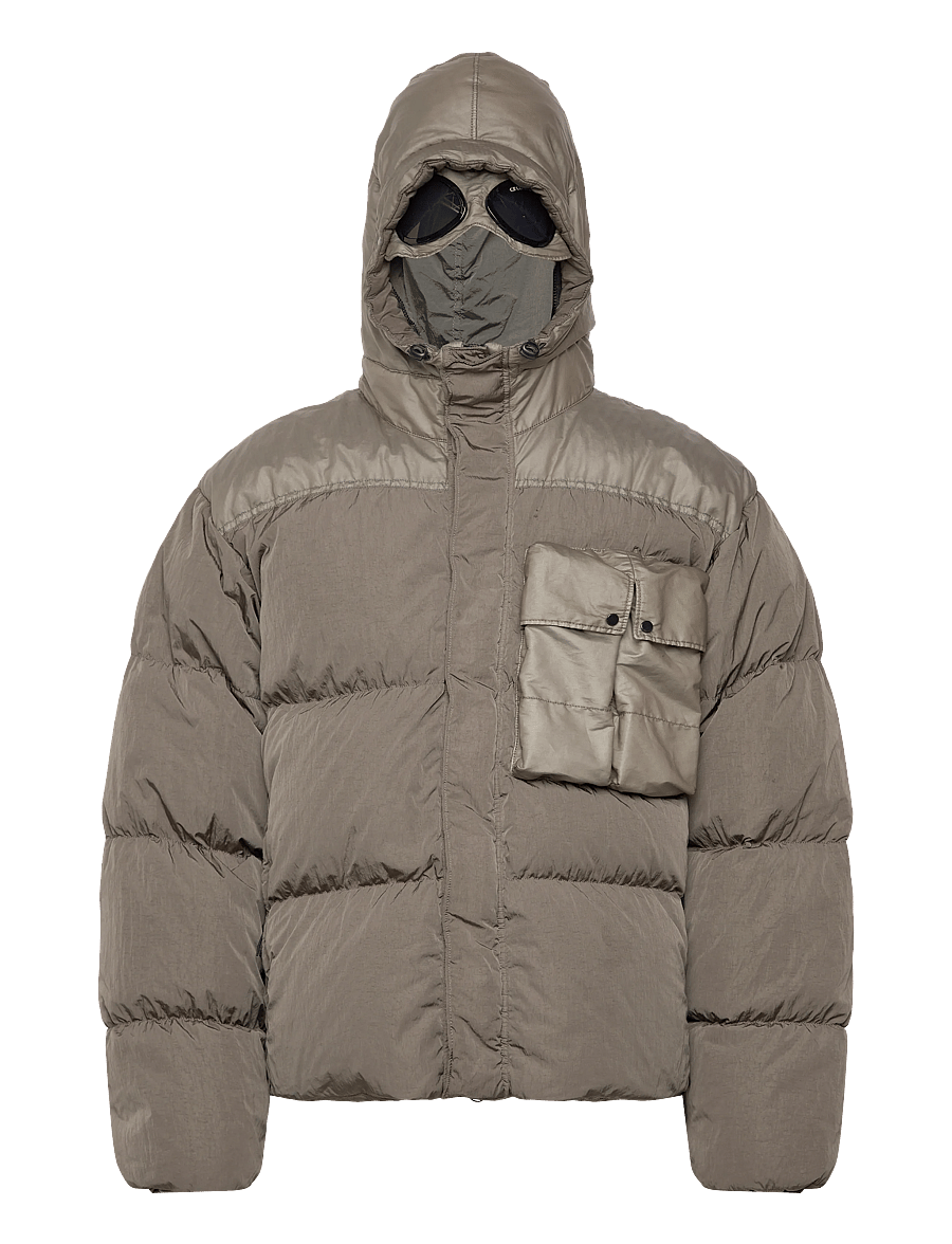 C.P. Company - CO CHROME-R MIXED GOGGLE DOWN JACKET - dunjackor - walnut - 2