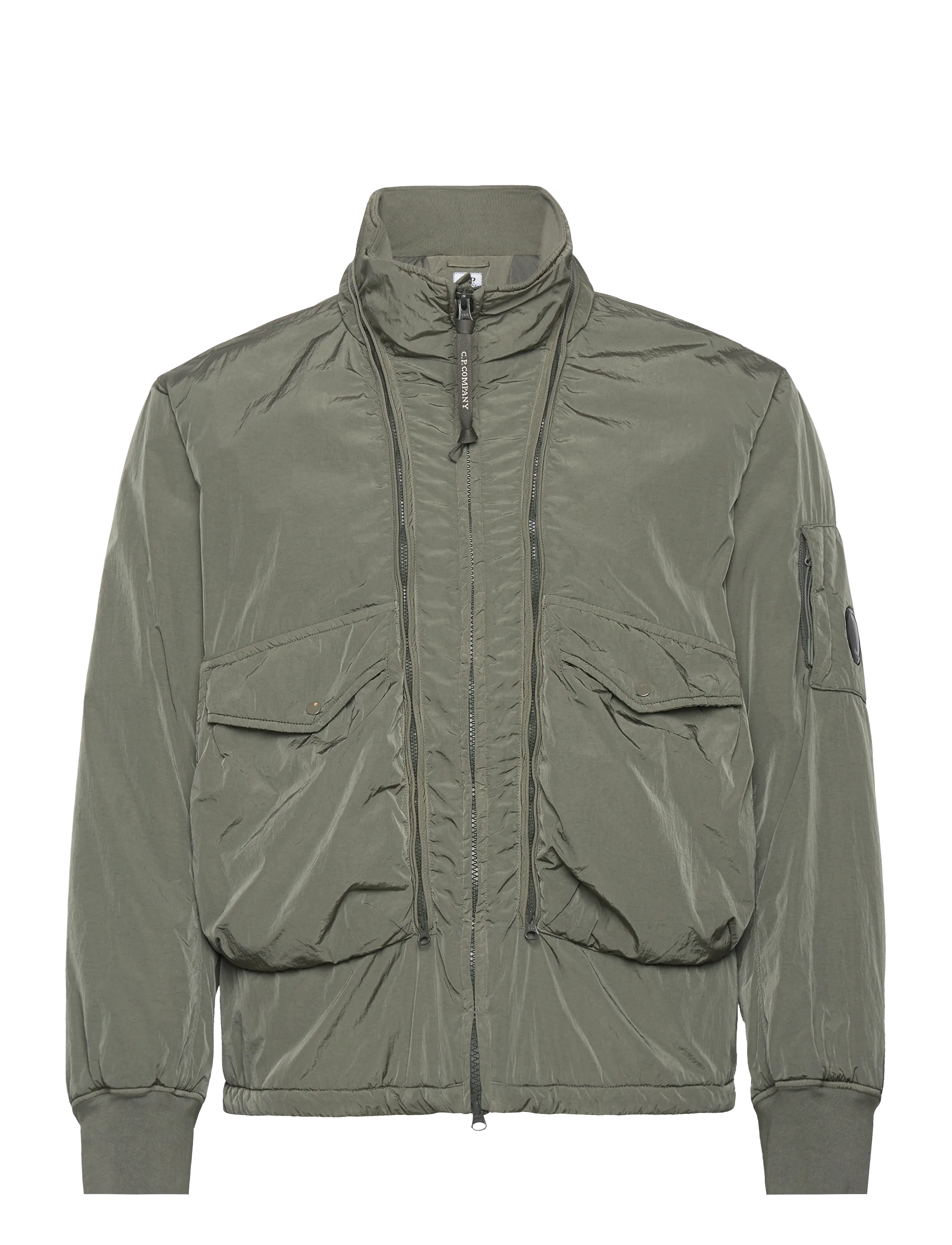 C.P. Company Chrome-R Body Zippers Padded Jacket, M, Khaki green, Jakker > Vatterede Jakker, Herre