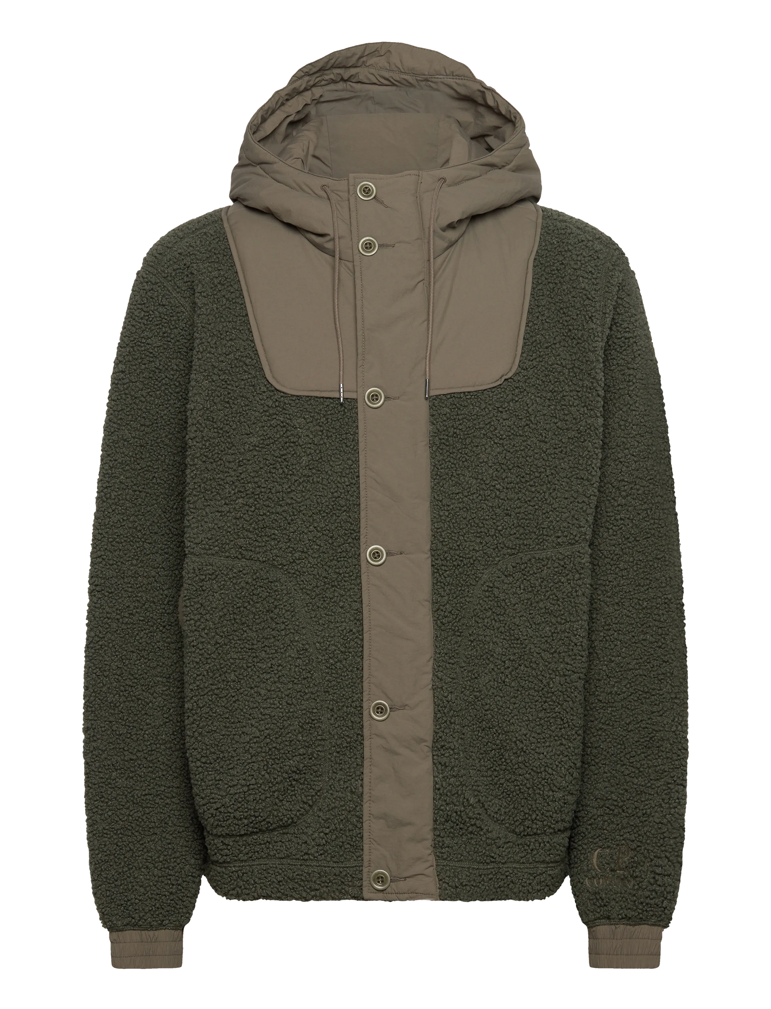 C.P. Company Polar Shell Mixed Hooded Jacket, XXL, Green, Jakker > Vatterede Jakker, Herre