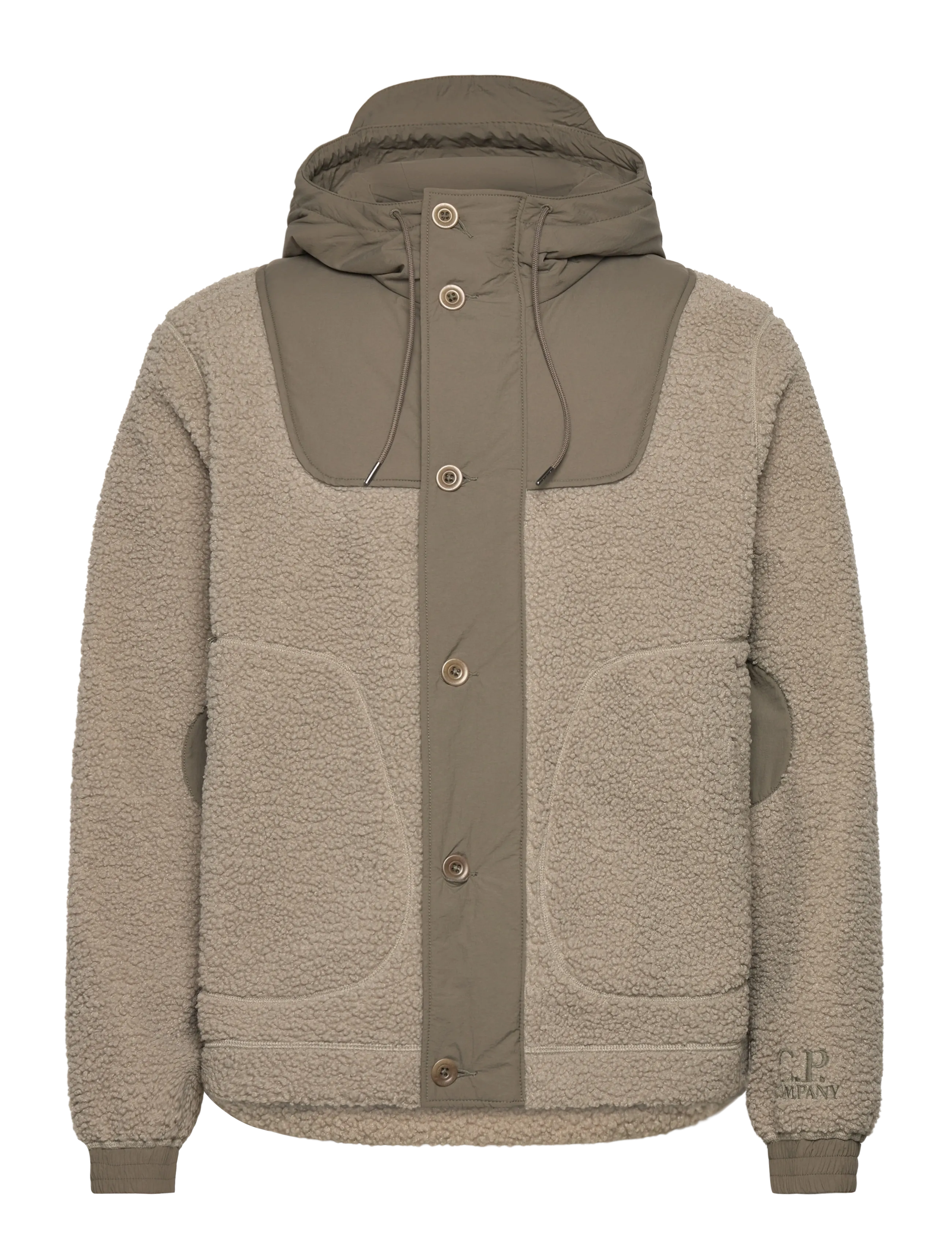 C.P. Company - Polar Shell Mixed Hooded Jacket - daunenjacken - vintage khaki - 0