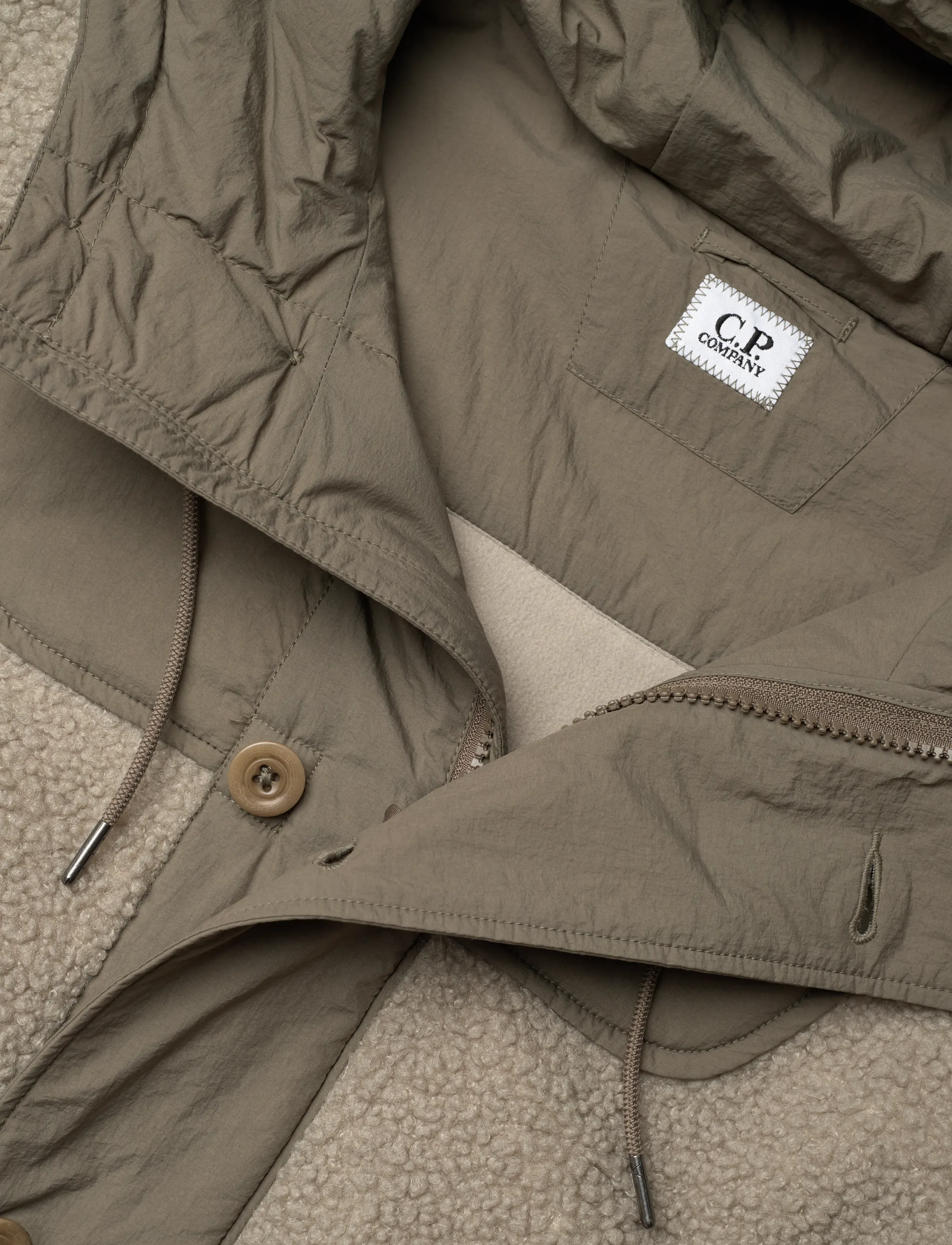 C.P. Company - Polar Shell Mixed Hooded Jacket - daunenjacken - vintage khaki - 2