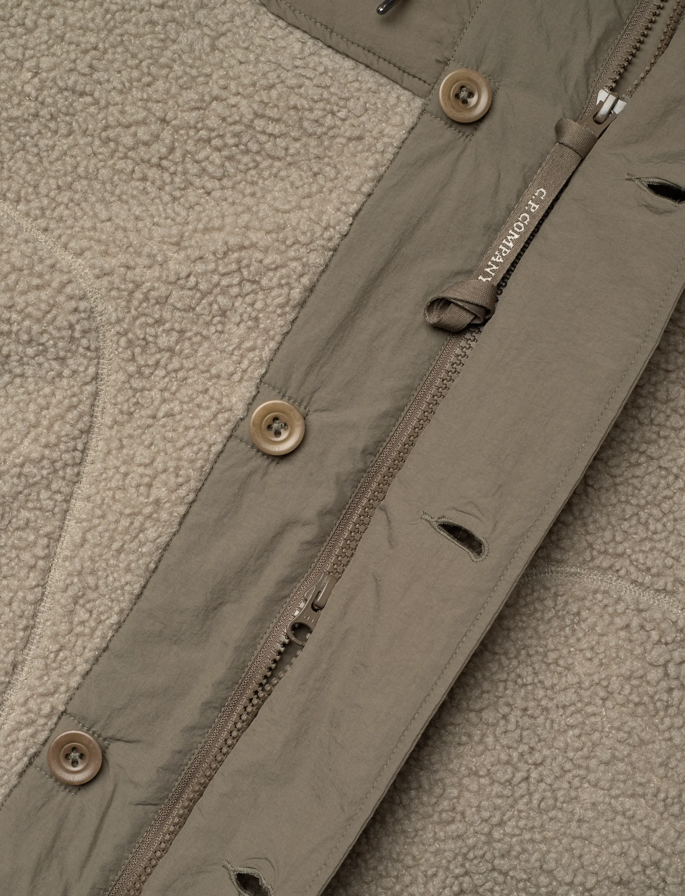 C.P. Company - Polar Shell Mixed Hooded Jacket - daunenjacken - vintage khaki - 4