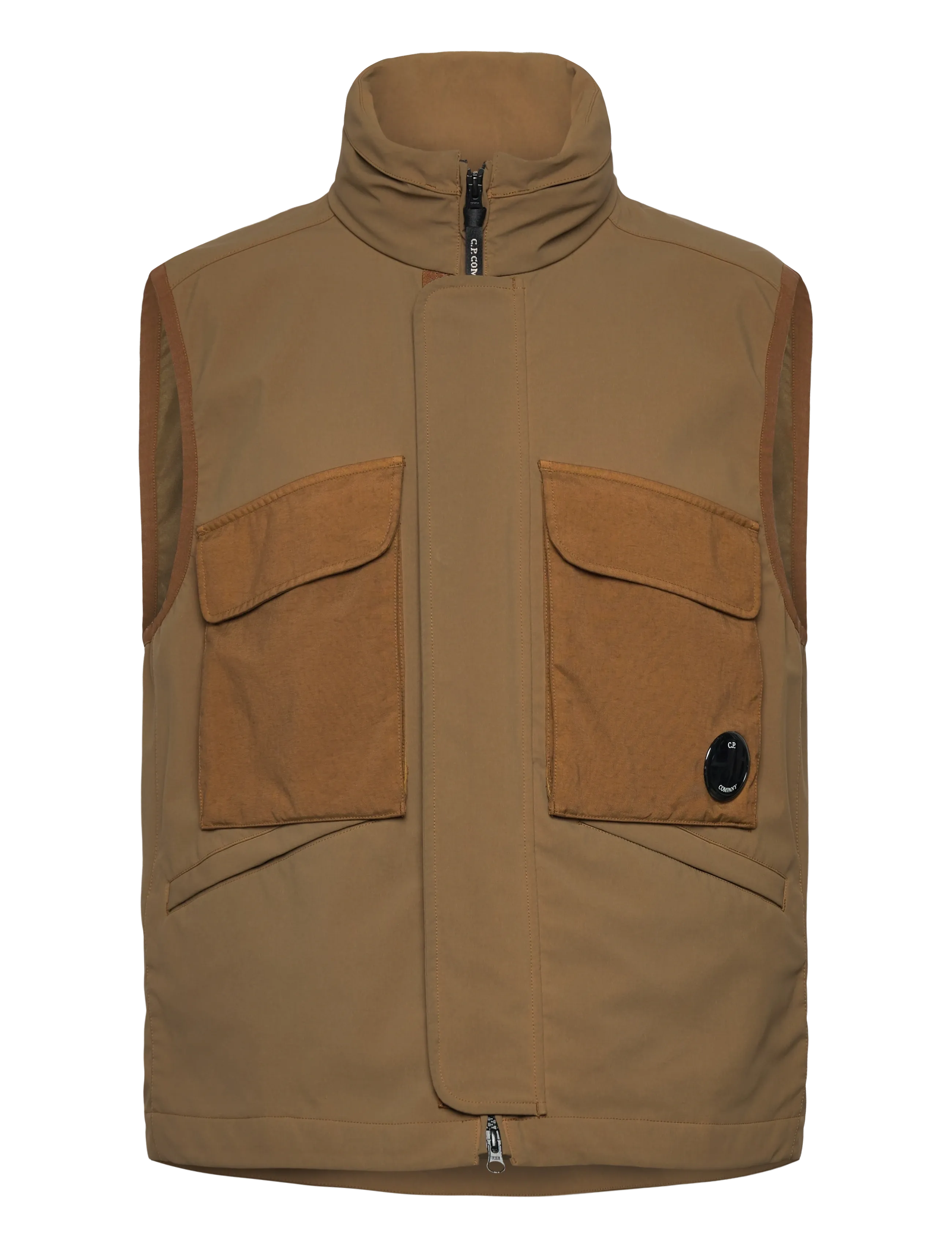 C.P. Company Gd Shell Lens-Detailed Vest, L, Brown, Overtøj > Veste, Herre