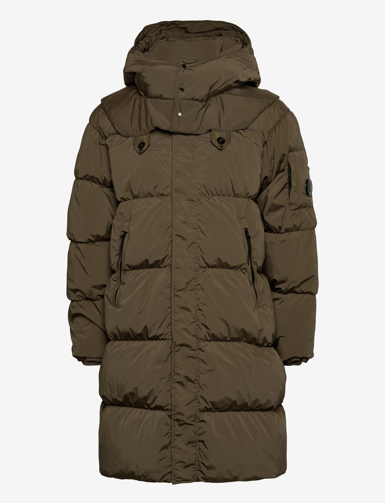 C.P. Company - Nycra-R Buttoned Hood Long Down Jacket - fodrade jackor - walnut - 0