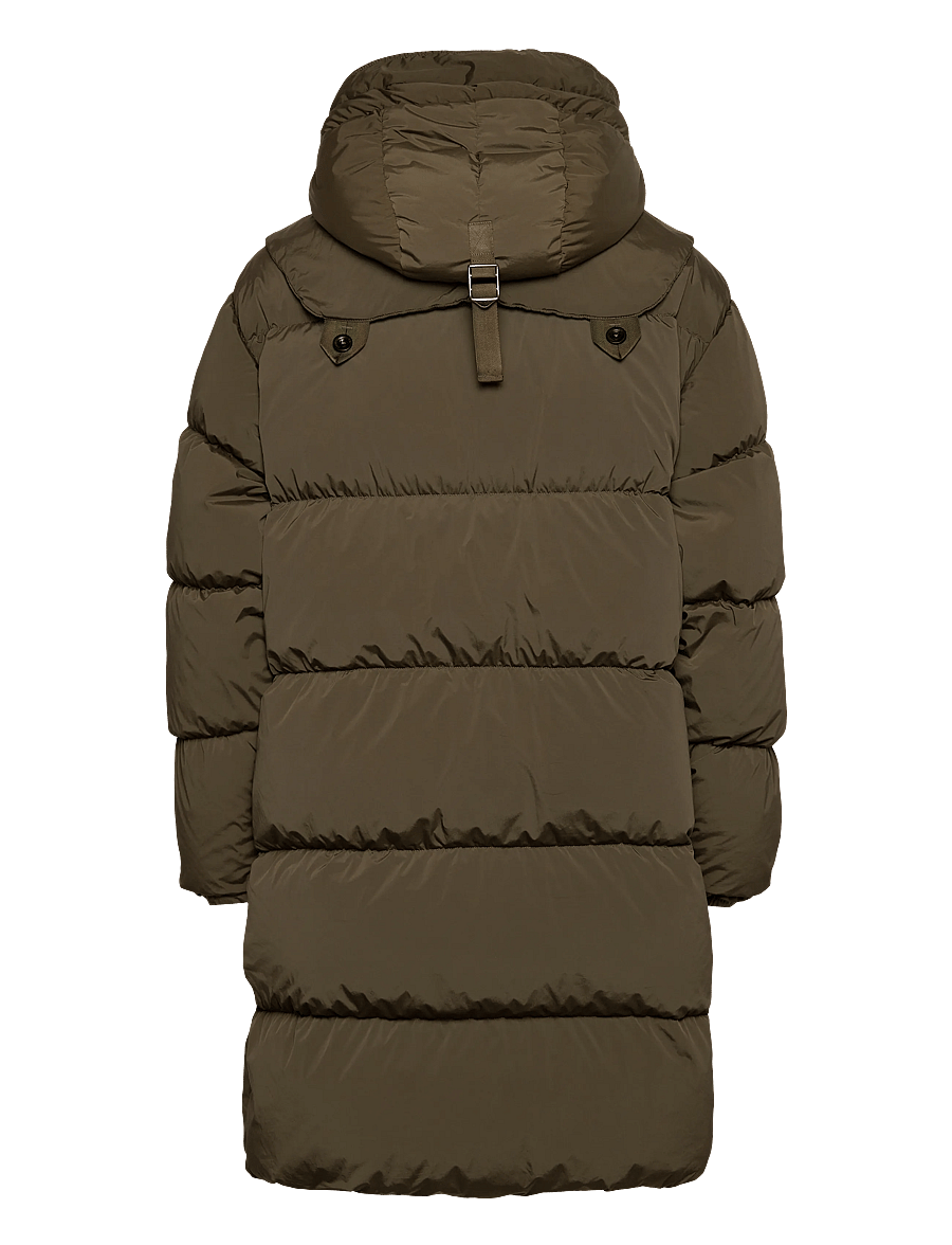 C.P. Company - Nycra-R Buttoned Hood Long Down Jacket - dunjackor - walnut - 1