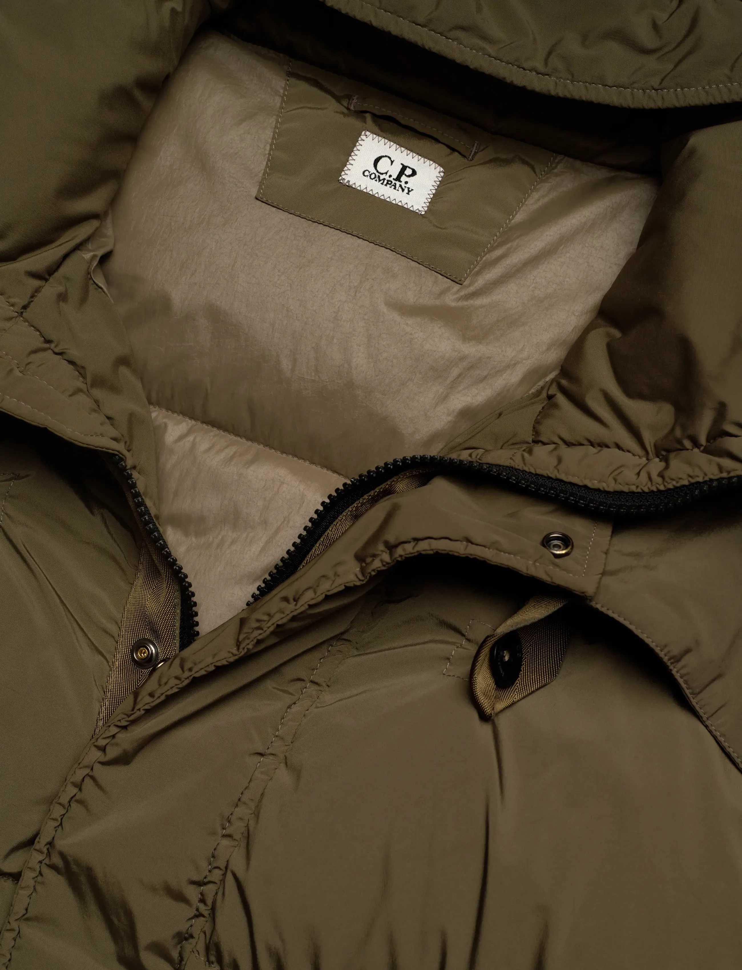C.P. Company - Nycra-R Buttoned Hood Long Down Jacket - dunjackor - walnut - 2