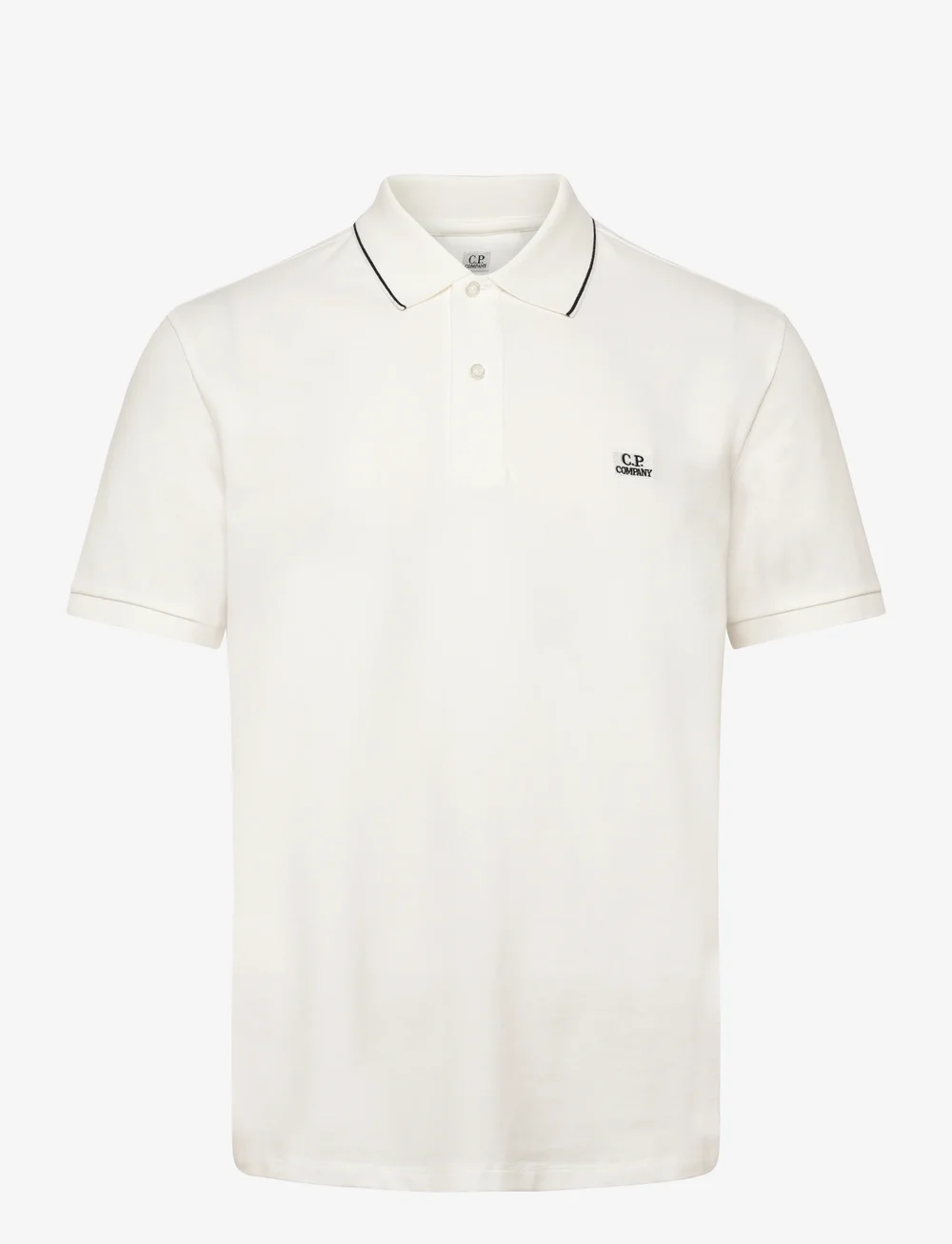 C.P. Company - Logo-emroidered Polo shirt - kurzärmelig - gauze white - 0