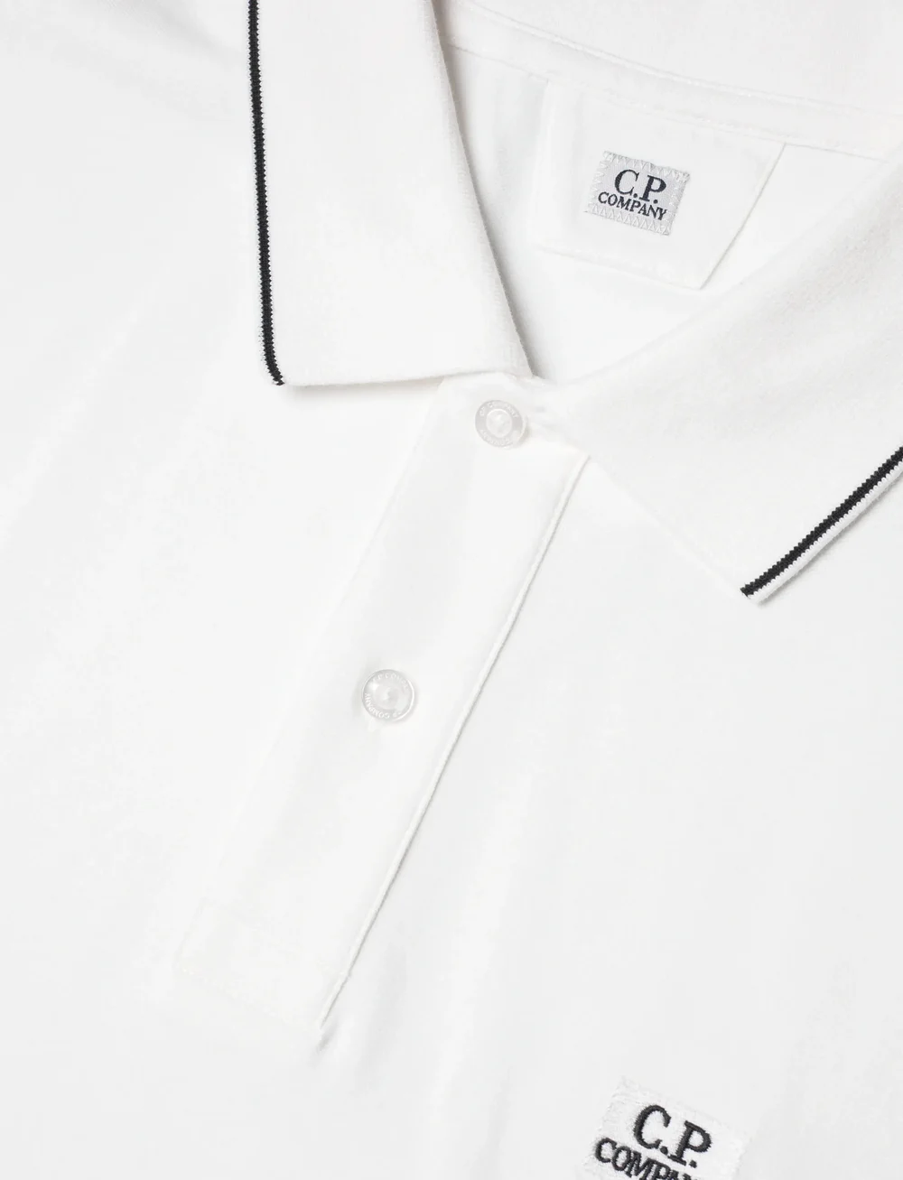 C.P. Company - Logo-emroidered Polo shirt - kurzärmelig - gauze white - 2
