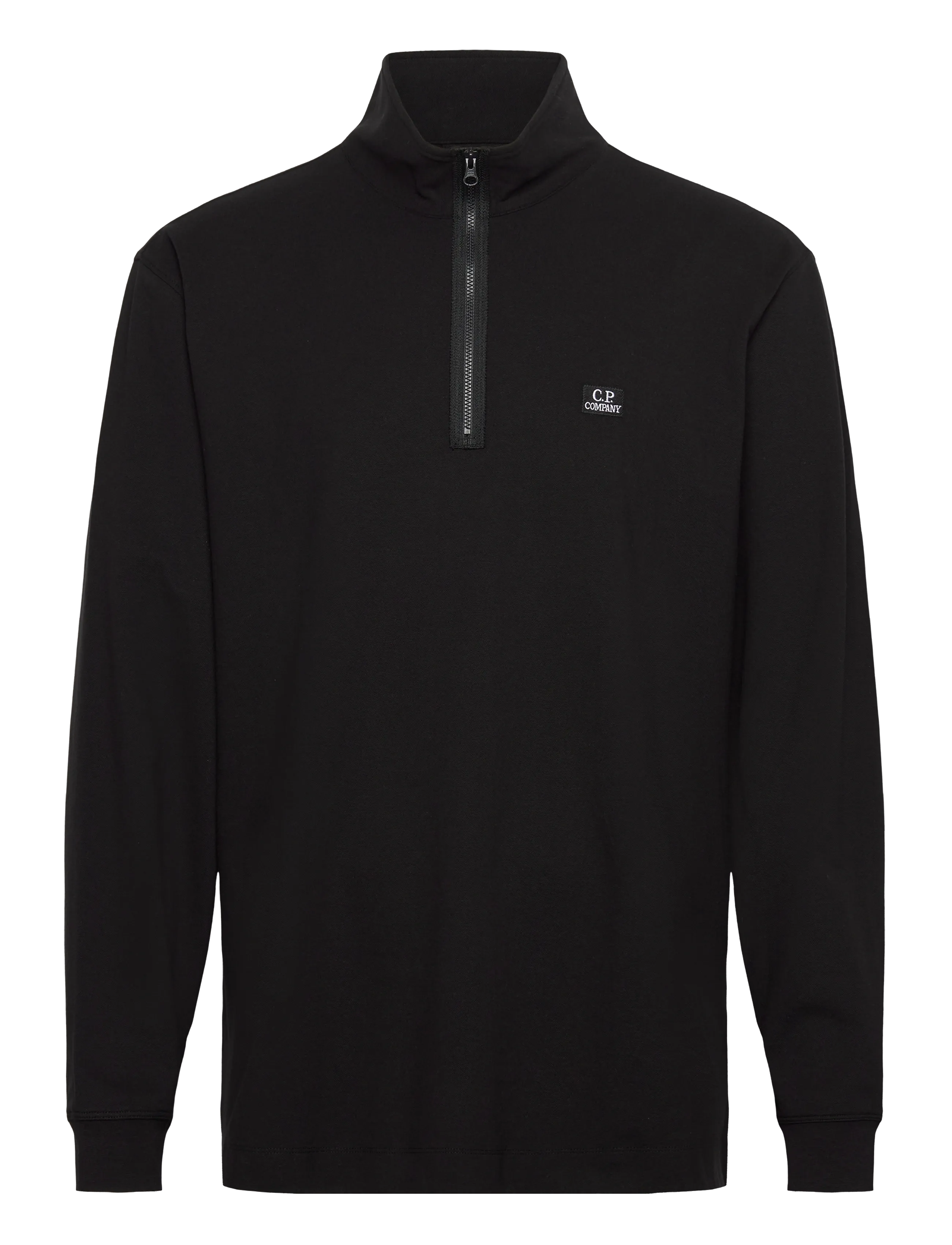 Stretch Piquet Half-Zip - BLACK