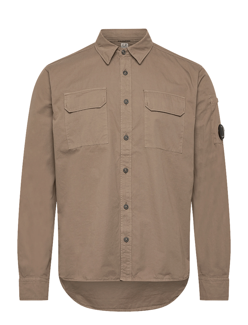 C.P. Company - Organic Gabardine Buttoned Lens Shirt - casual shirts - walnut - 0