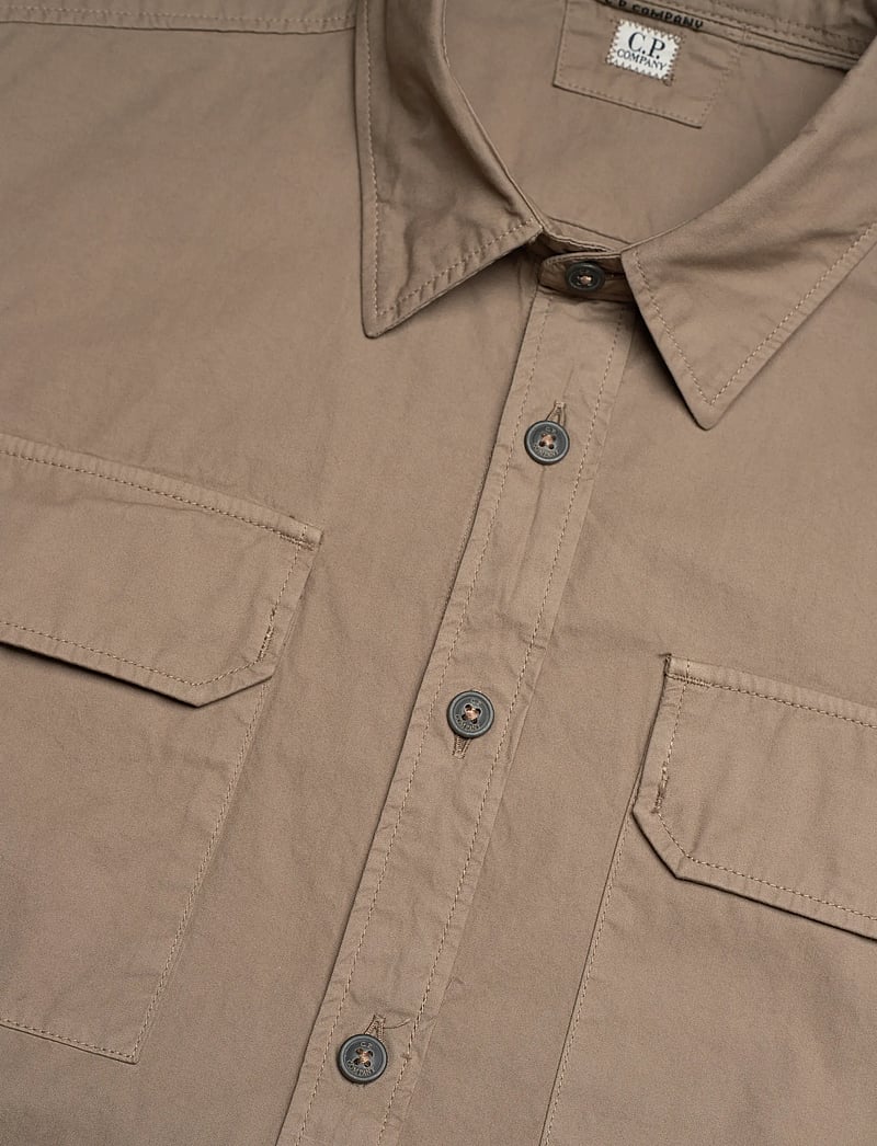 C.P. Company - Organic Gabardine Buttoned Lens Shirt - casual shirts - walnut - 3