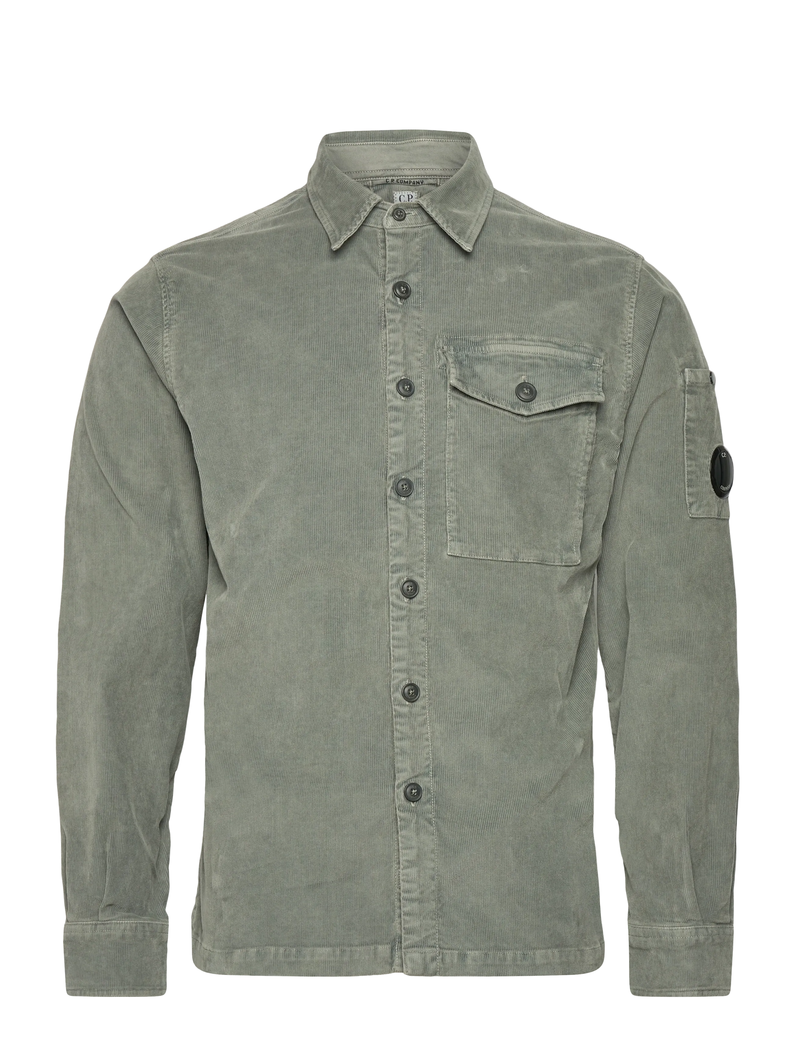 C.P. Company CORDUROY LENS BUTTONED SHIRT - Tavalised T-särgid - GRAPE LEAF / khaki/green