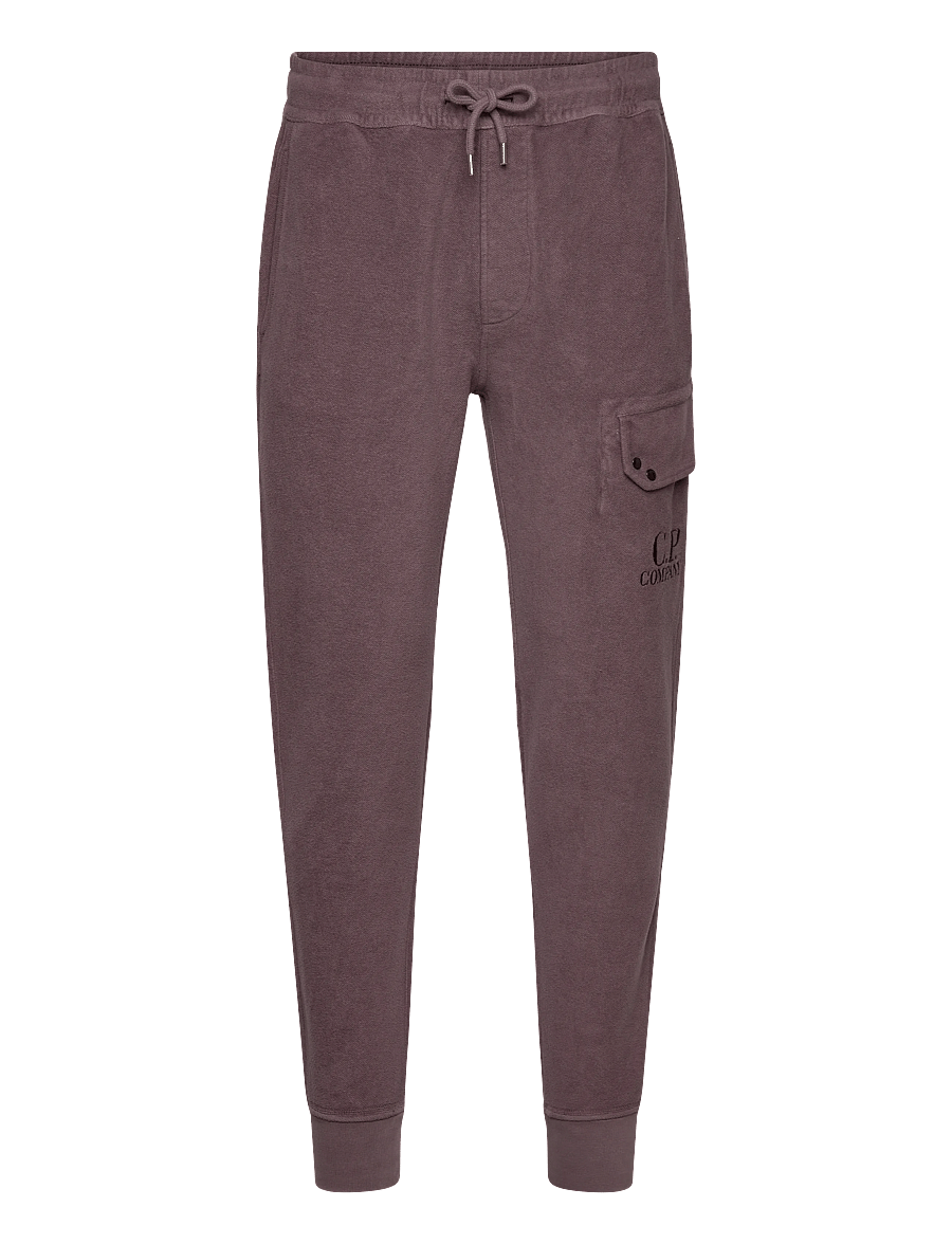 C.P. Company - Reverse Brushed & Emerized Diagonal Fleece Mixed Jogger - shop efter stil - purple dove - 0
