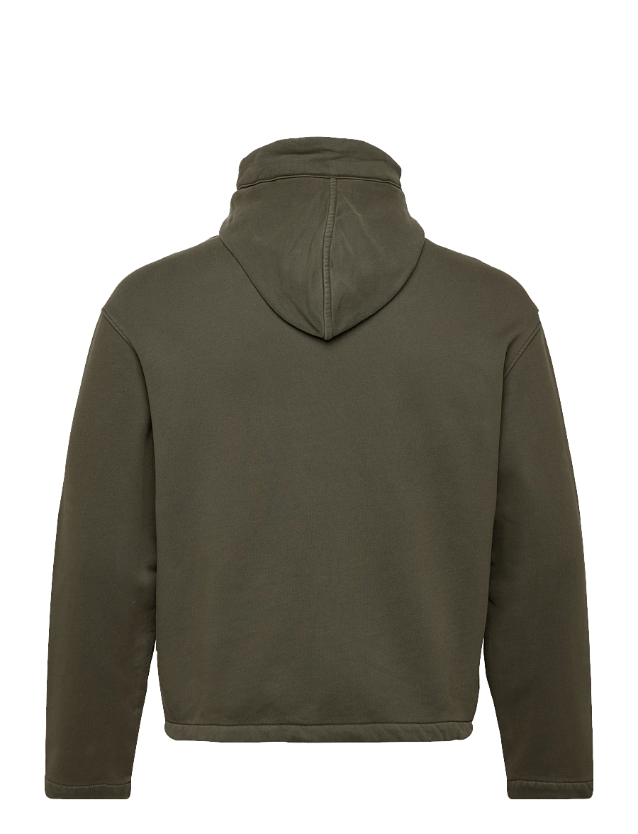 C.P. Company - Brushed And Emerized Diagonal Fleece Hooded Utility Sweatshirt - frühlingsjacken - grape leaf - 1