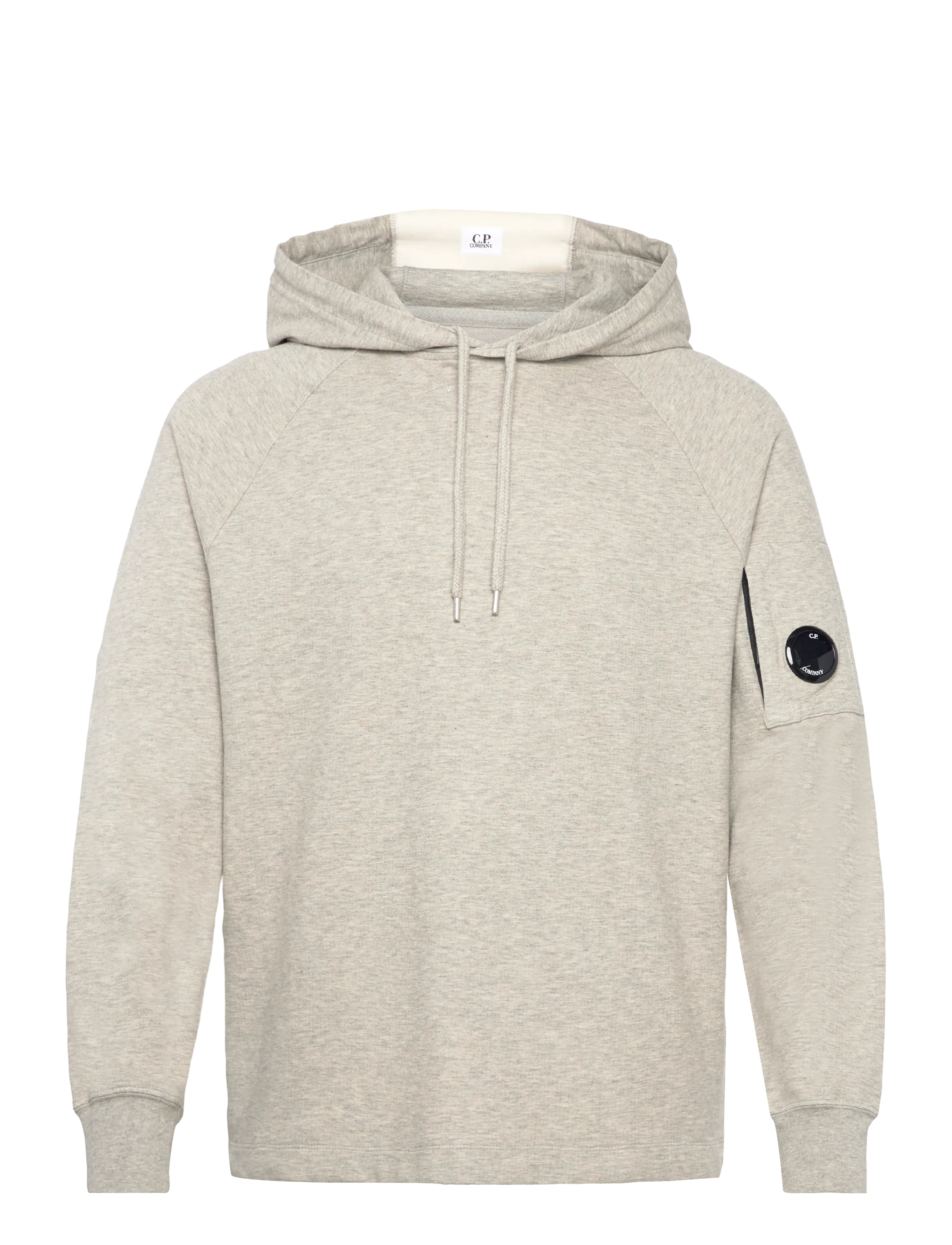 C.P. Company - Light Fleece Hoodie Garment Dyed - greystone melange - 1
