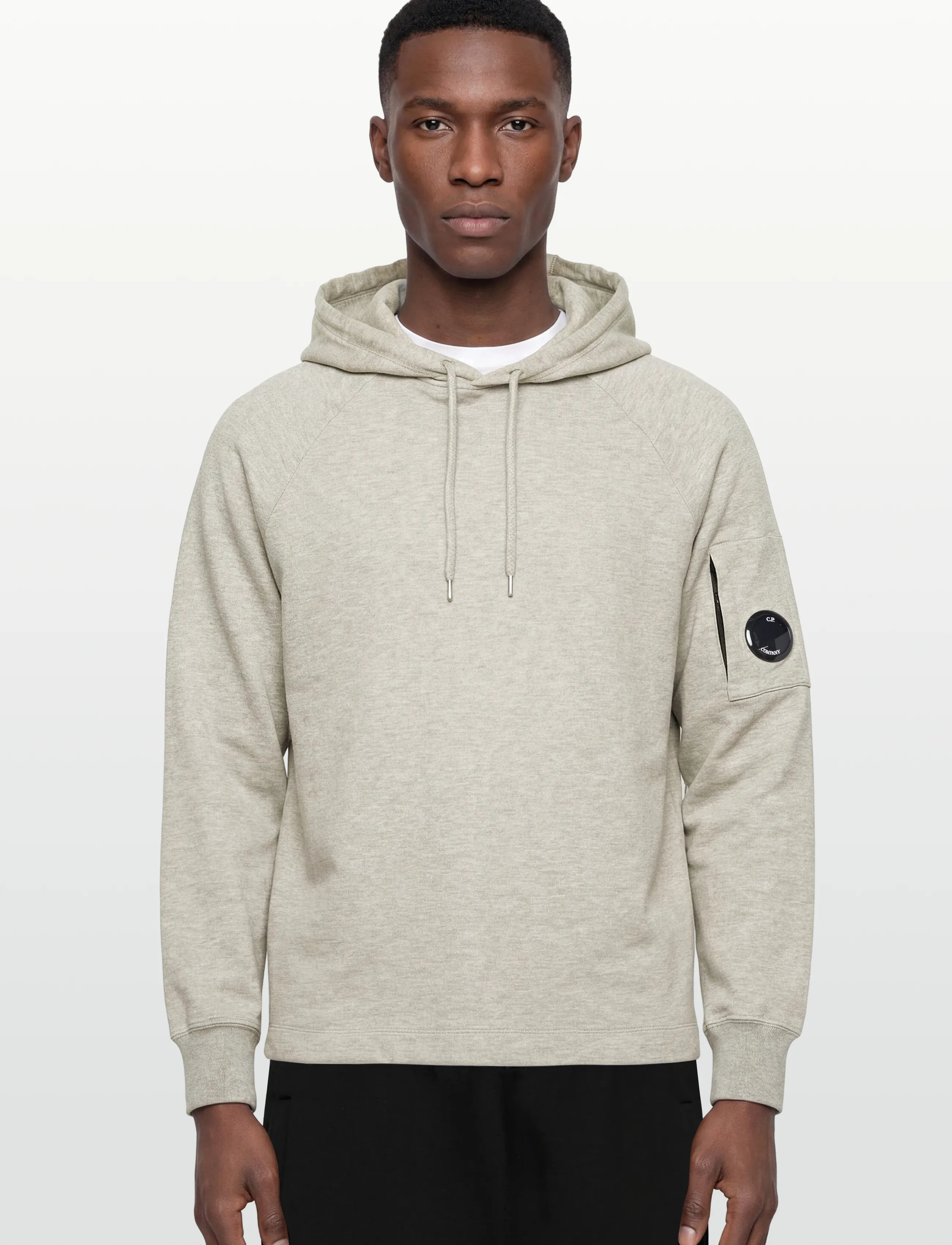 C.P. Company - Light Fleece Hoodie Garment Dyed - greystone melange - 3