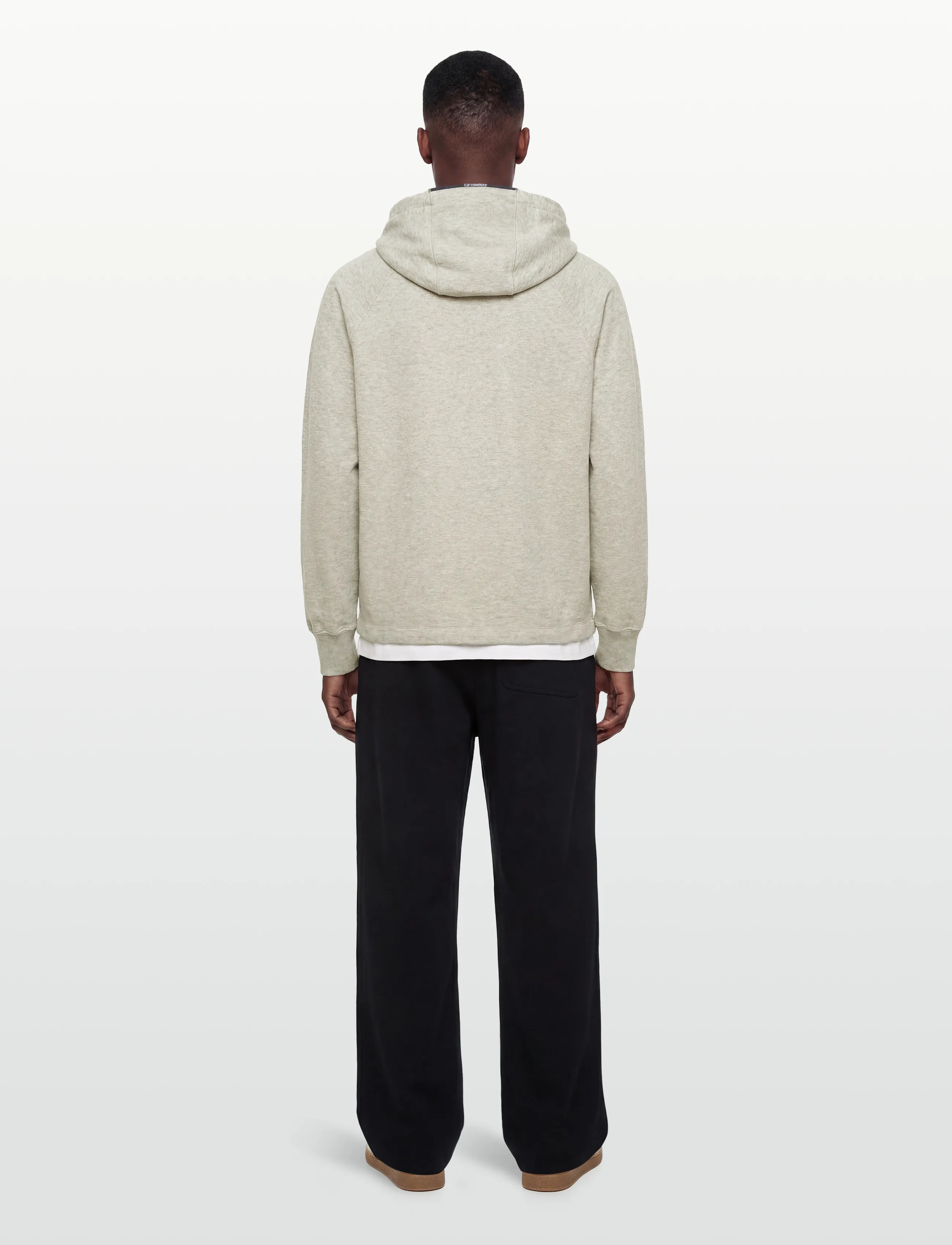 C.P. Company - Light Fleece Hoodie Garment Dyed - greystone melange - 4